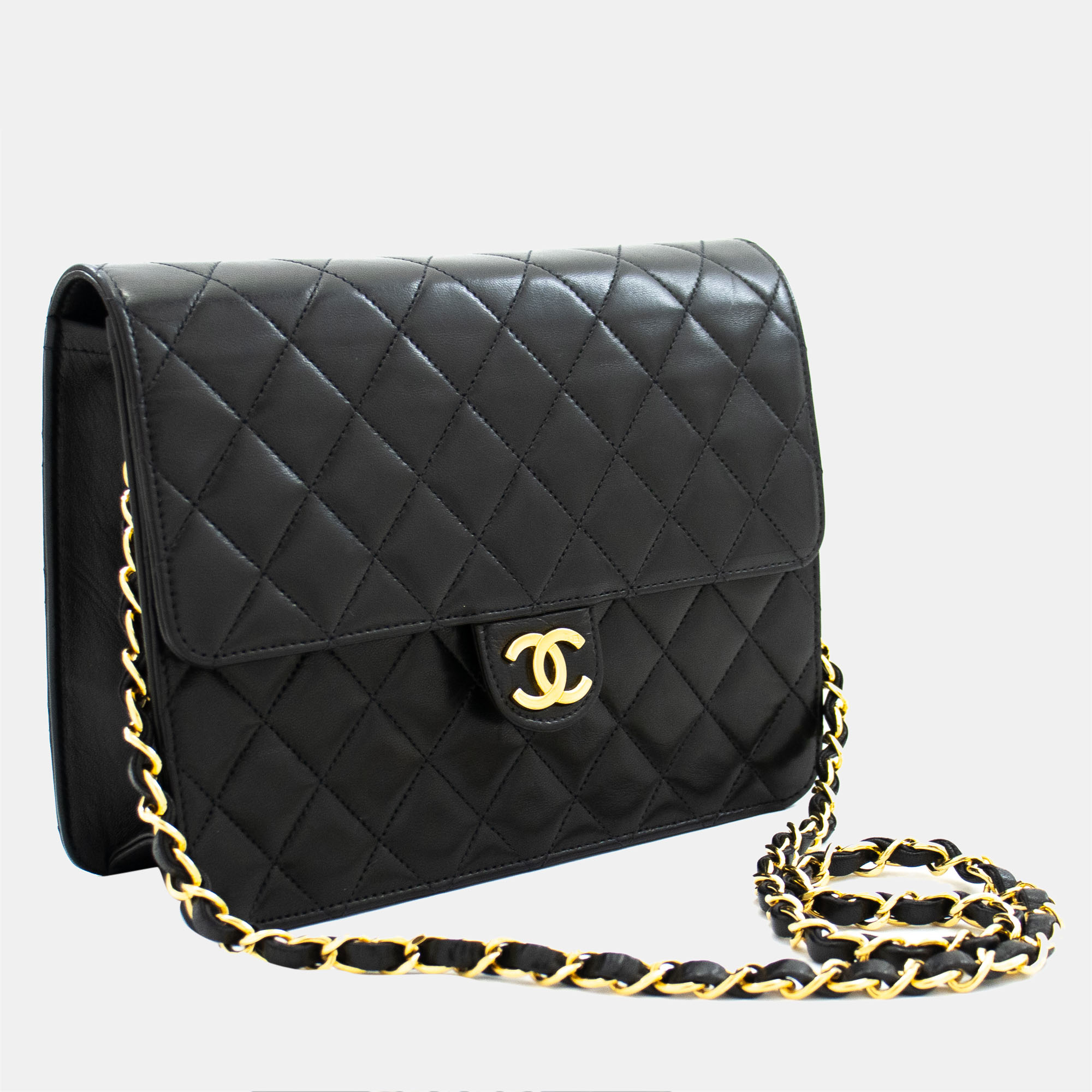 

Chanel Black Leather Quilted Vintage CC Flap Shoulder Bag