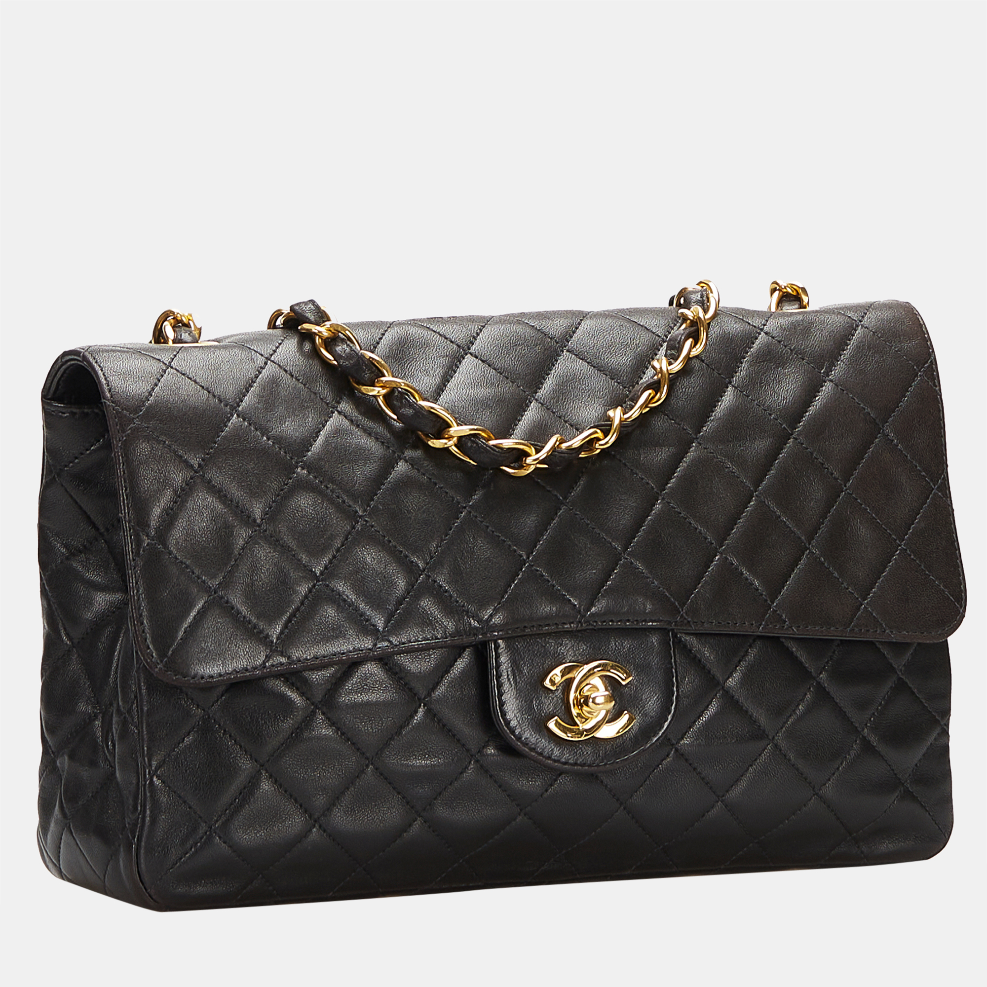 

Chanel Black Medium Classic Lambskin Single Flap