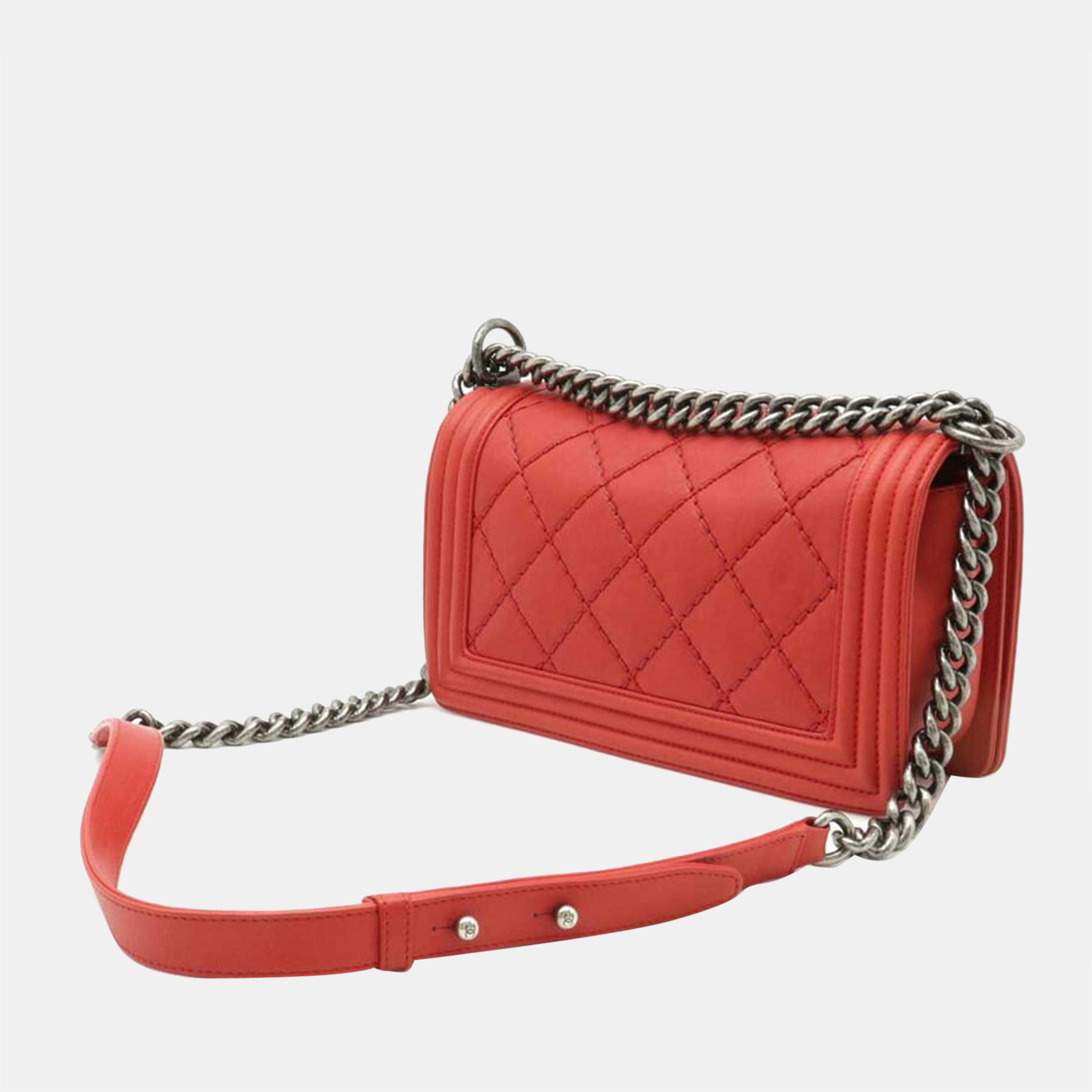 

Chanel Red Leather Boy Flap Bag