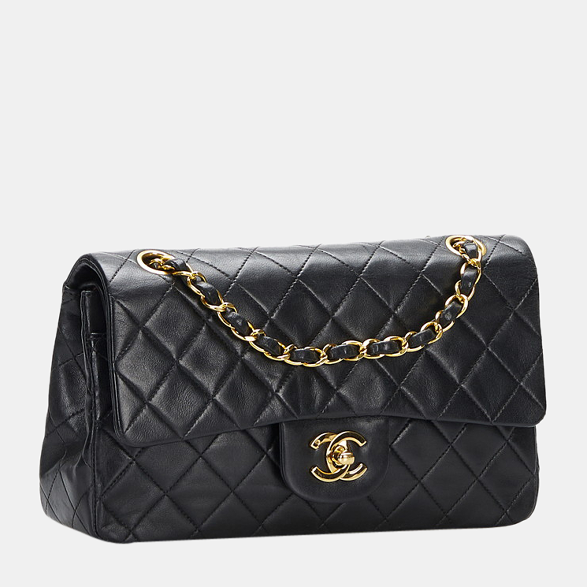 

Chanel Black Leather  Classic Double Flap Shoulder Bag