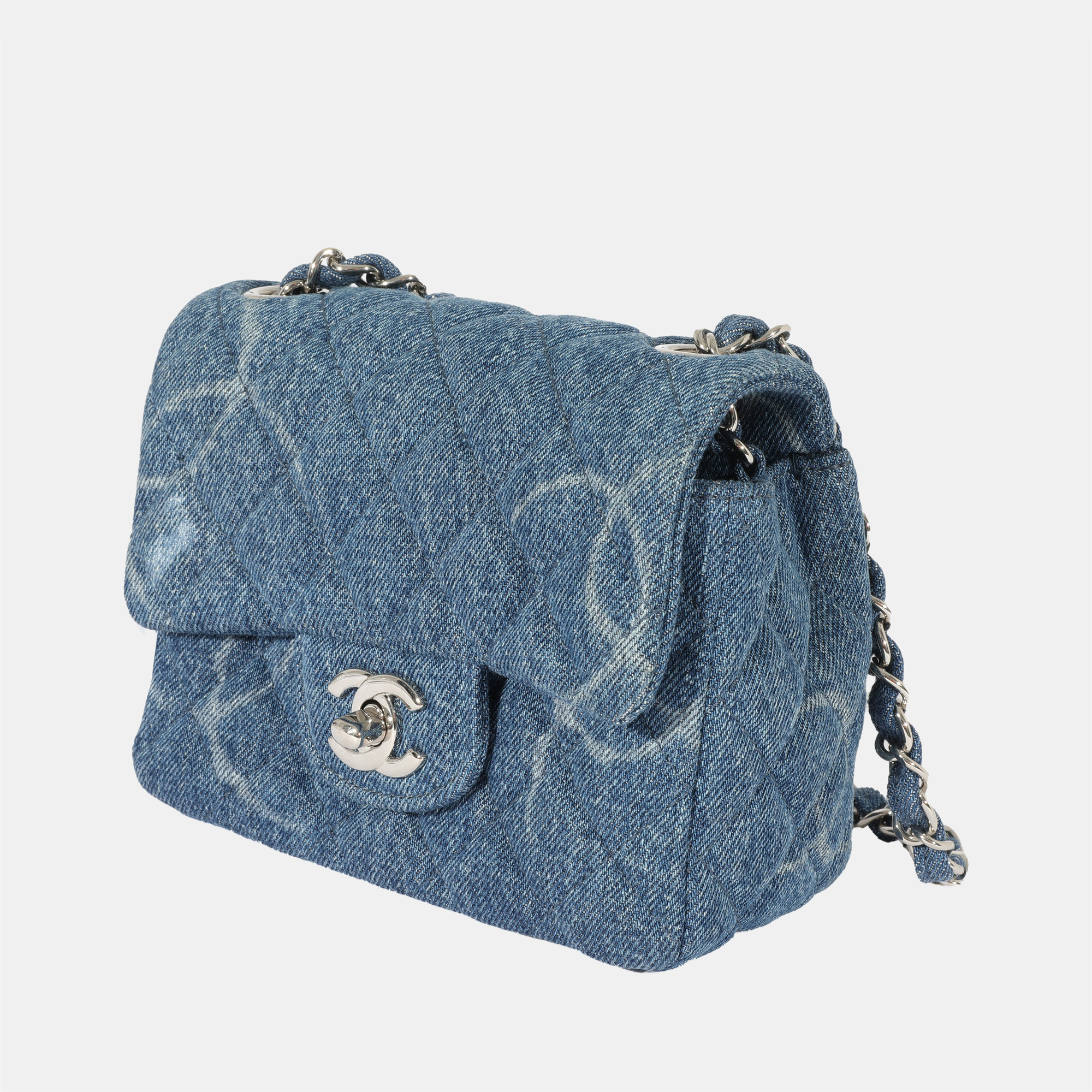 

Chanel Blue Quilted Denim Square Mini Flap Bag Shoulder Bag