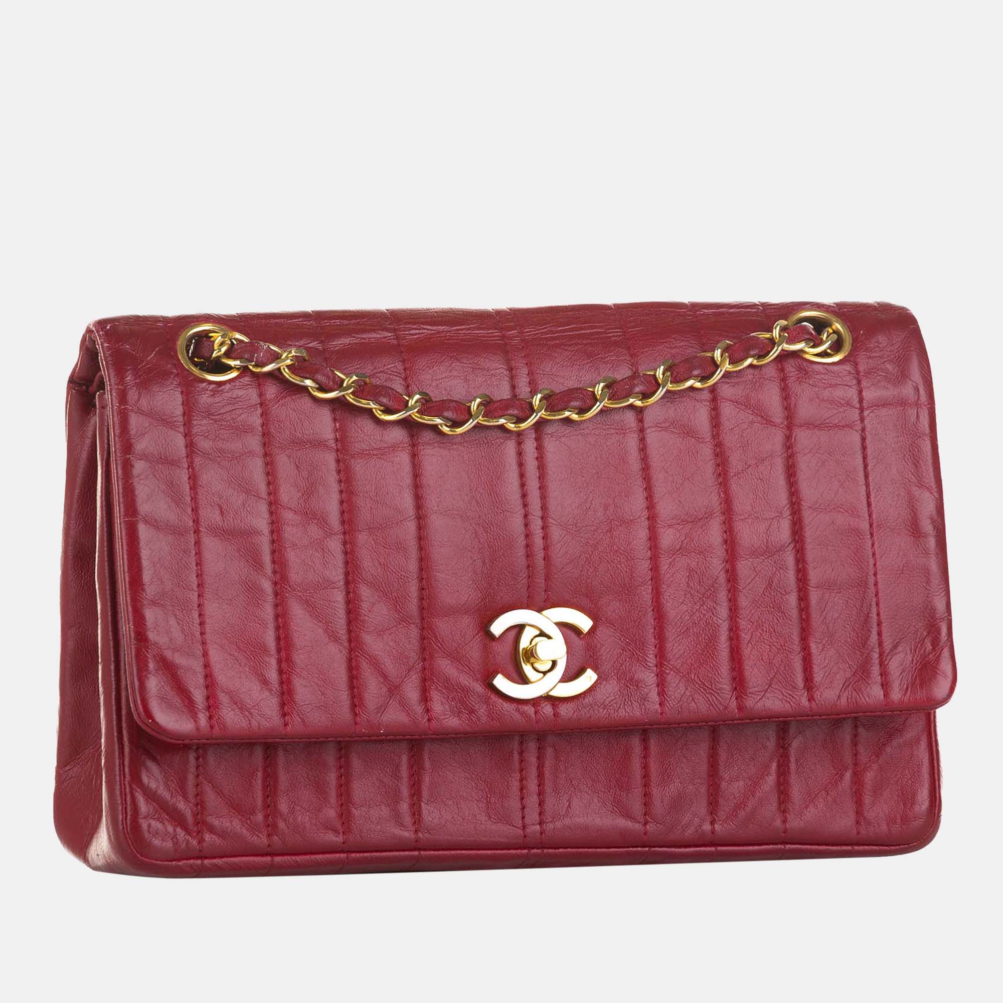 

Chanel Red Vertical Flap Bag