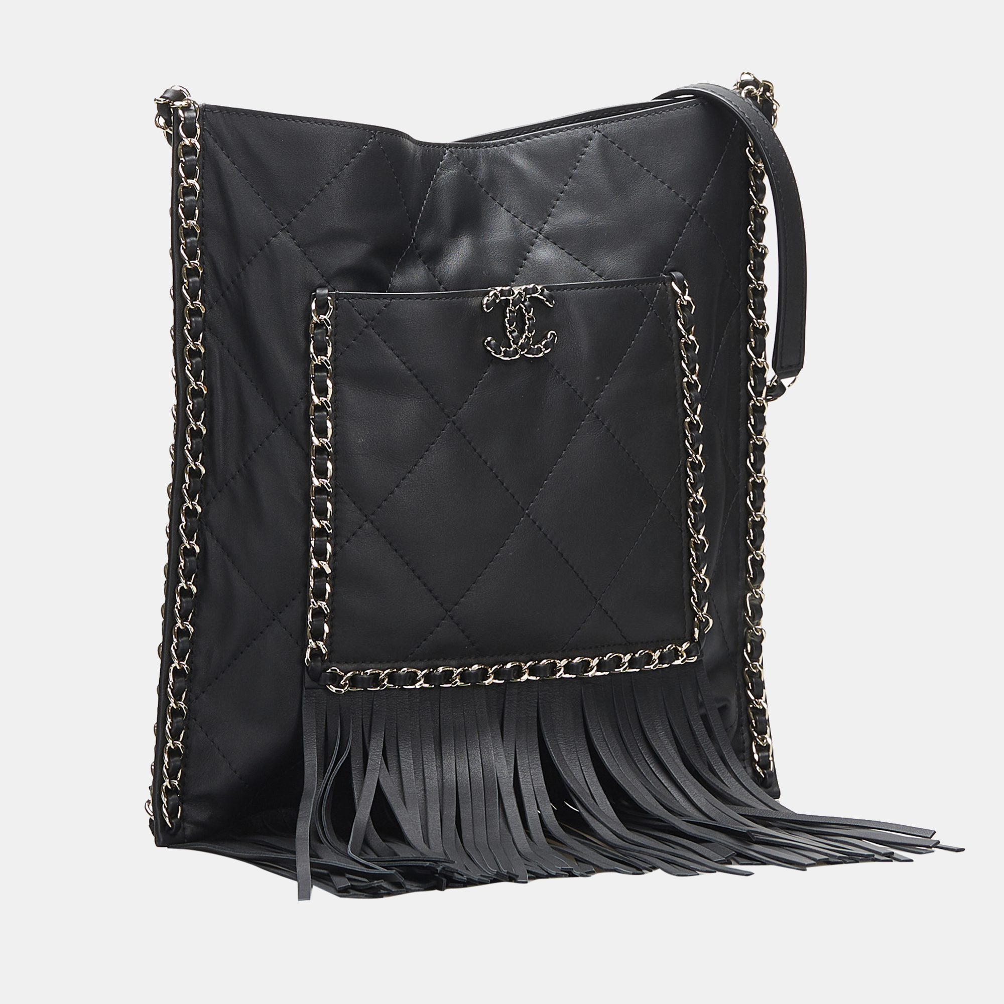 

Chanel Black Small Fringe Shopping Bag