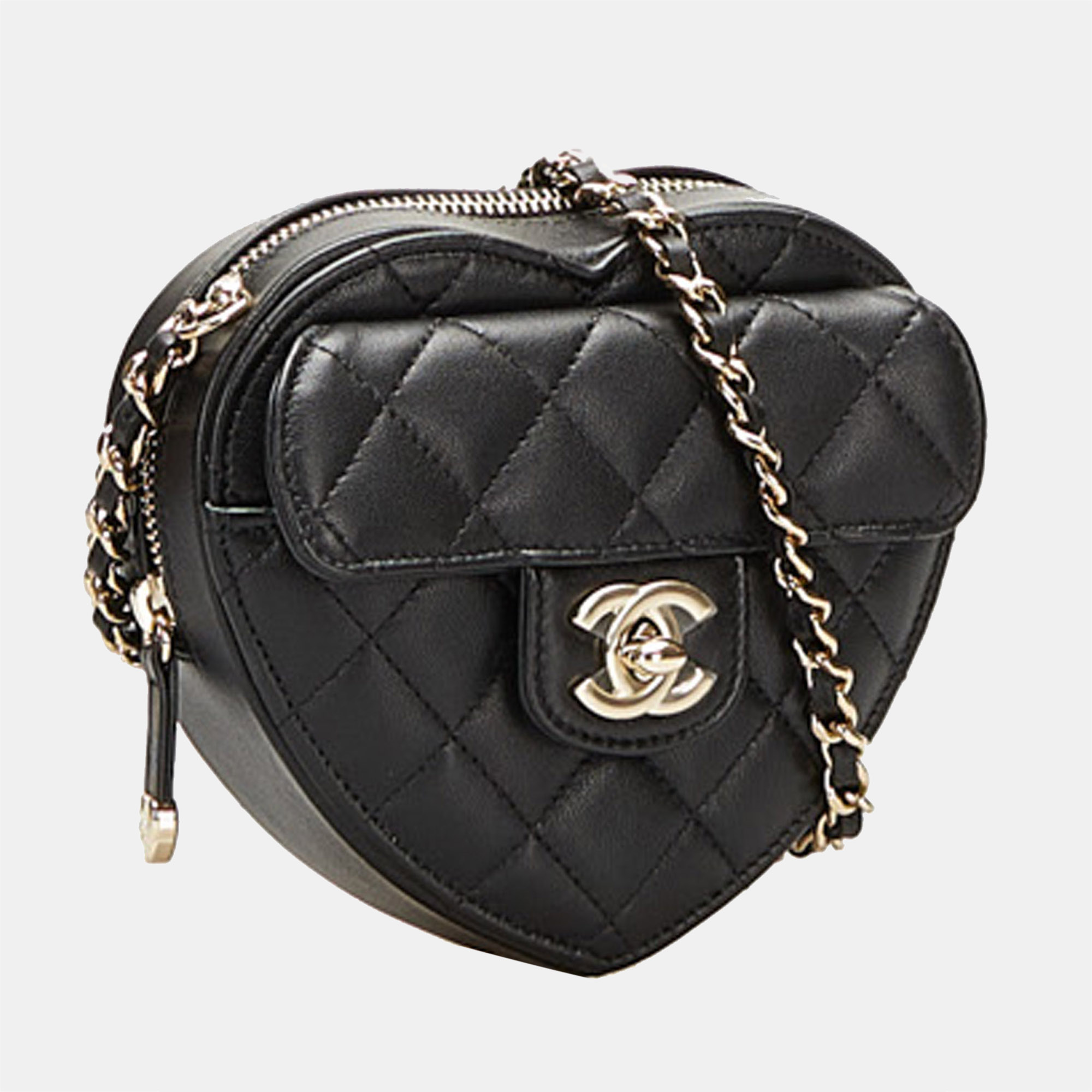 

Chanel Black Mini CC in Love Heart Crossbody Bag