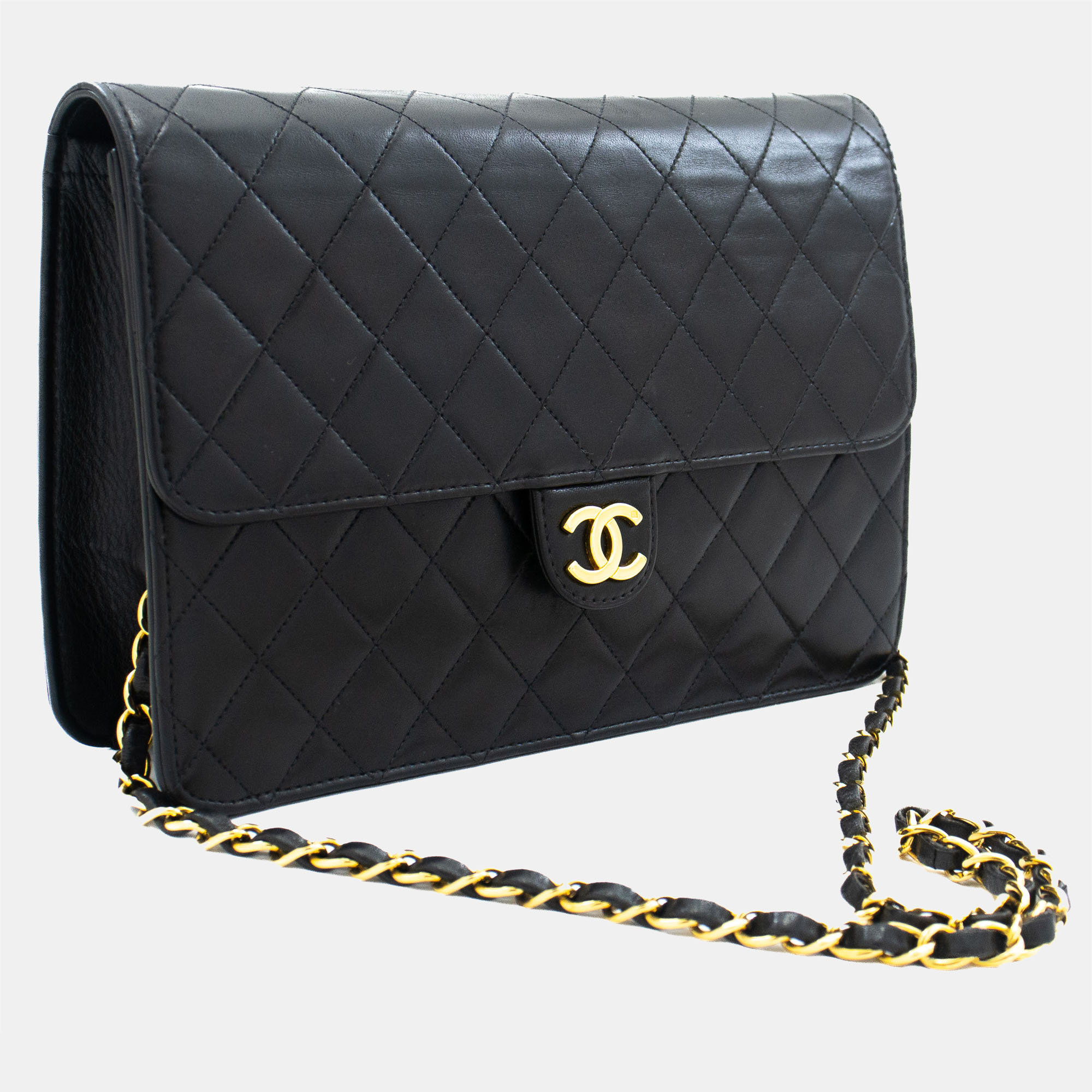 

Chanel Black Leather Classic Single Flap Medium Shoulder Bag