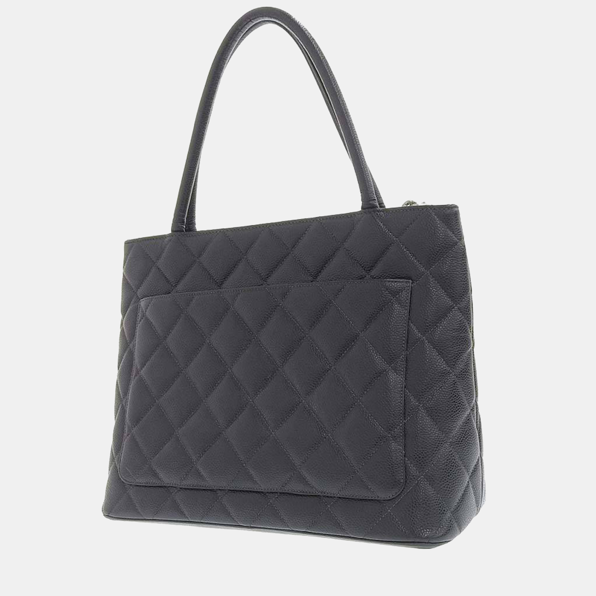 

Chanel Black Caviar Leather Medallion Tote Bag