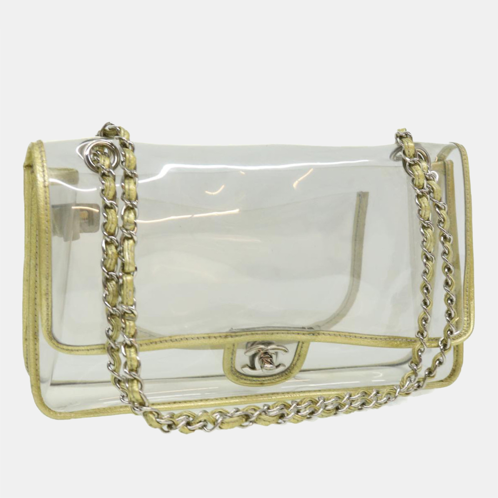 

Chanel PVC Naked Single Flap Bag, Transparent