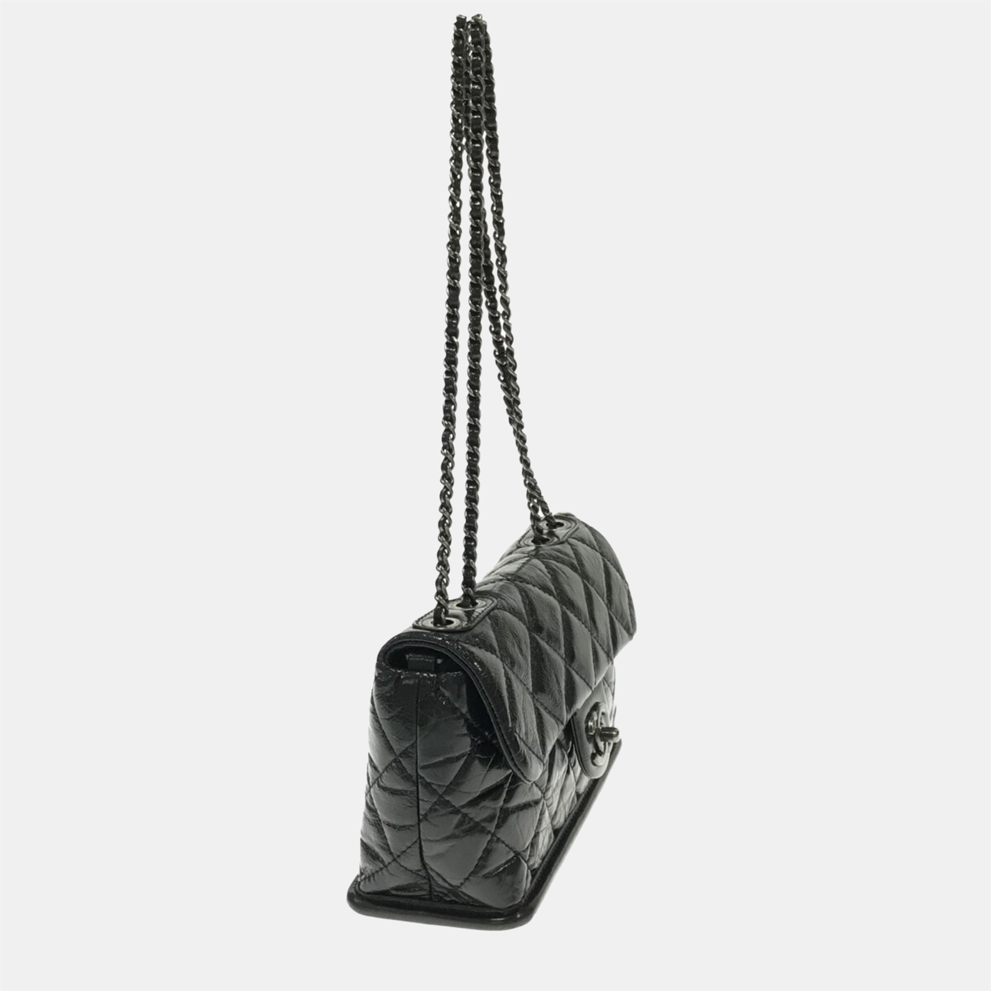 

Chanel Black Patent leather CC Flap Bag