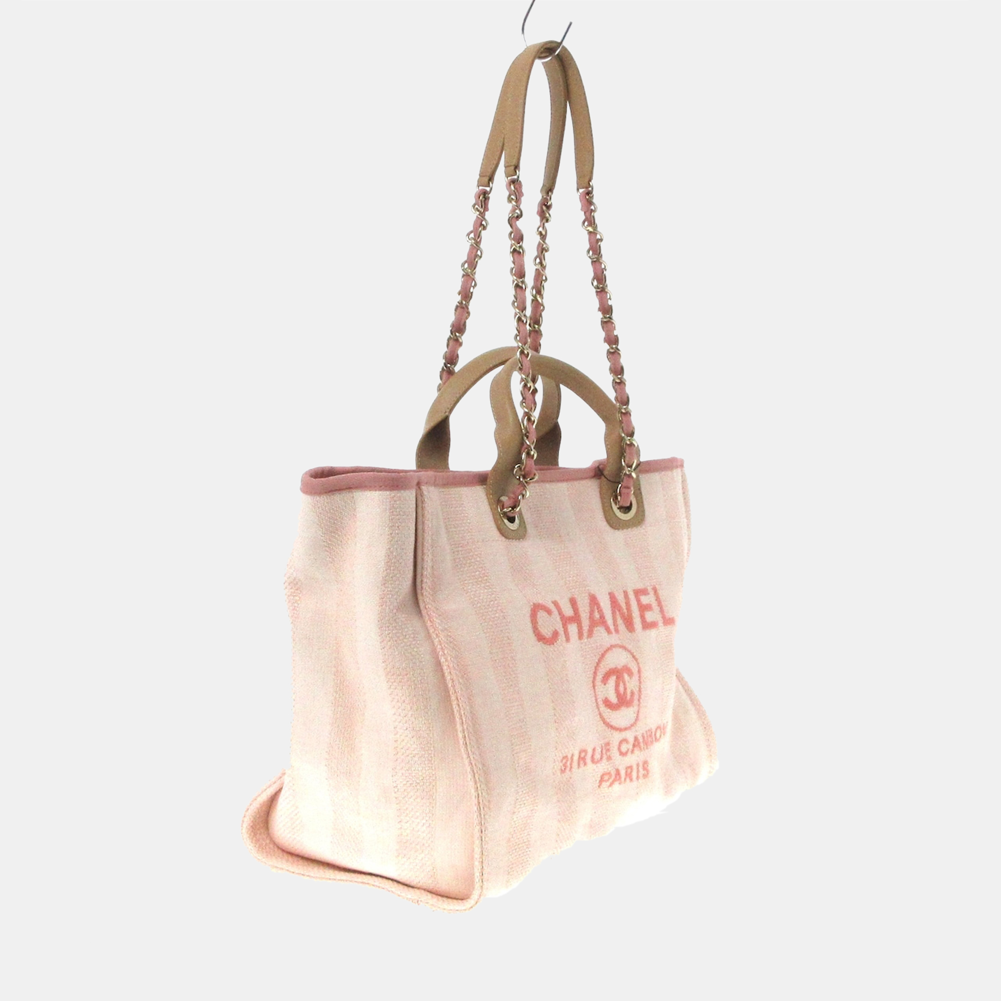 

Chanel Pink Canvas Deauville tote bag