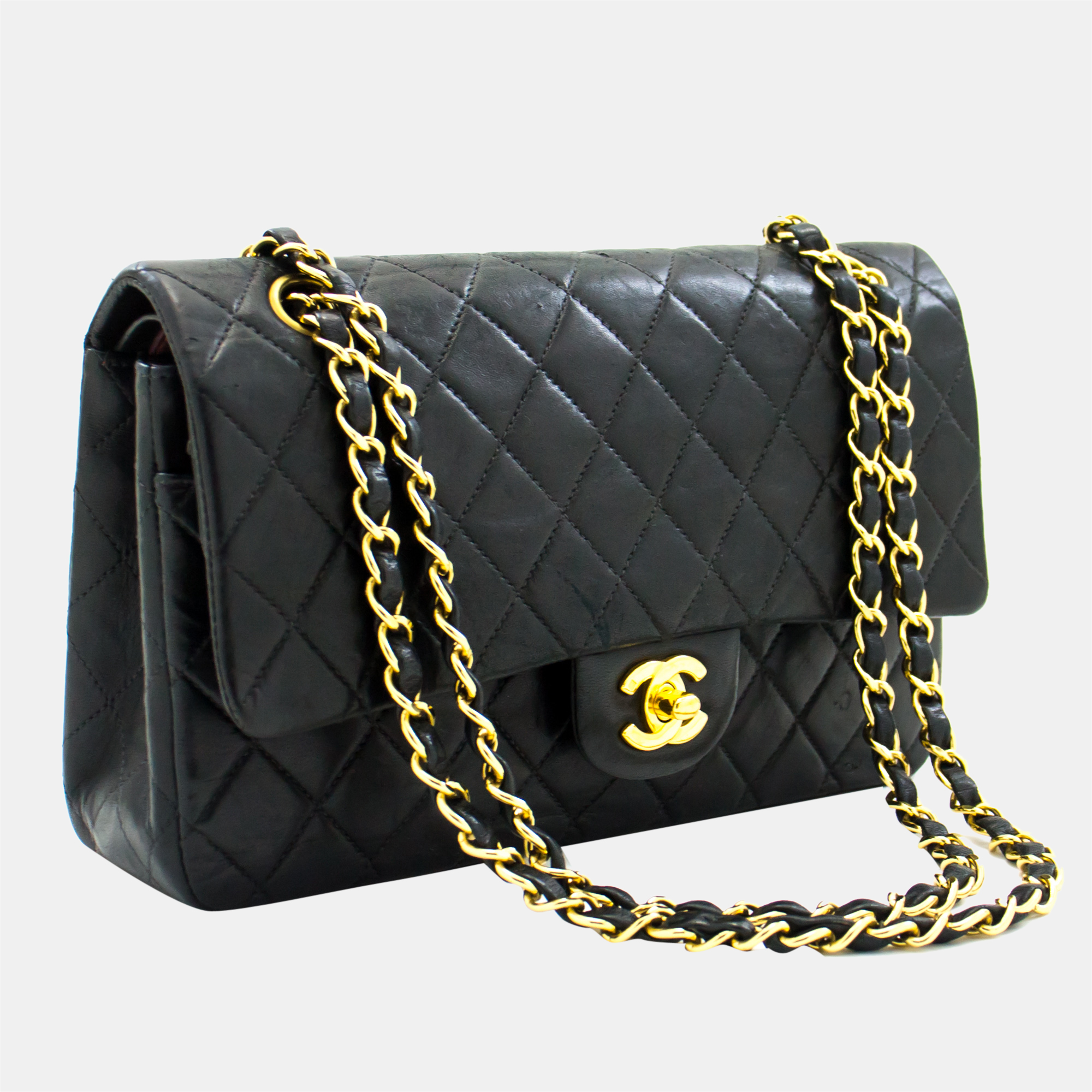 

Chanel Black Leather  Classic Double Flap Shoulder Bag