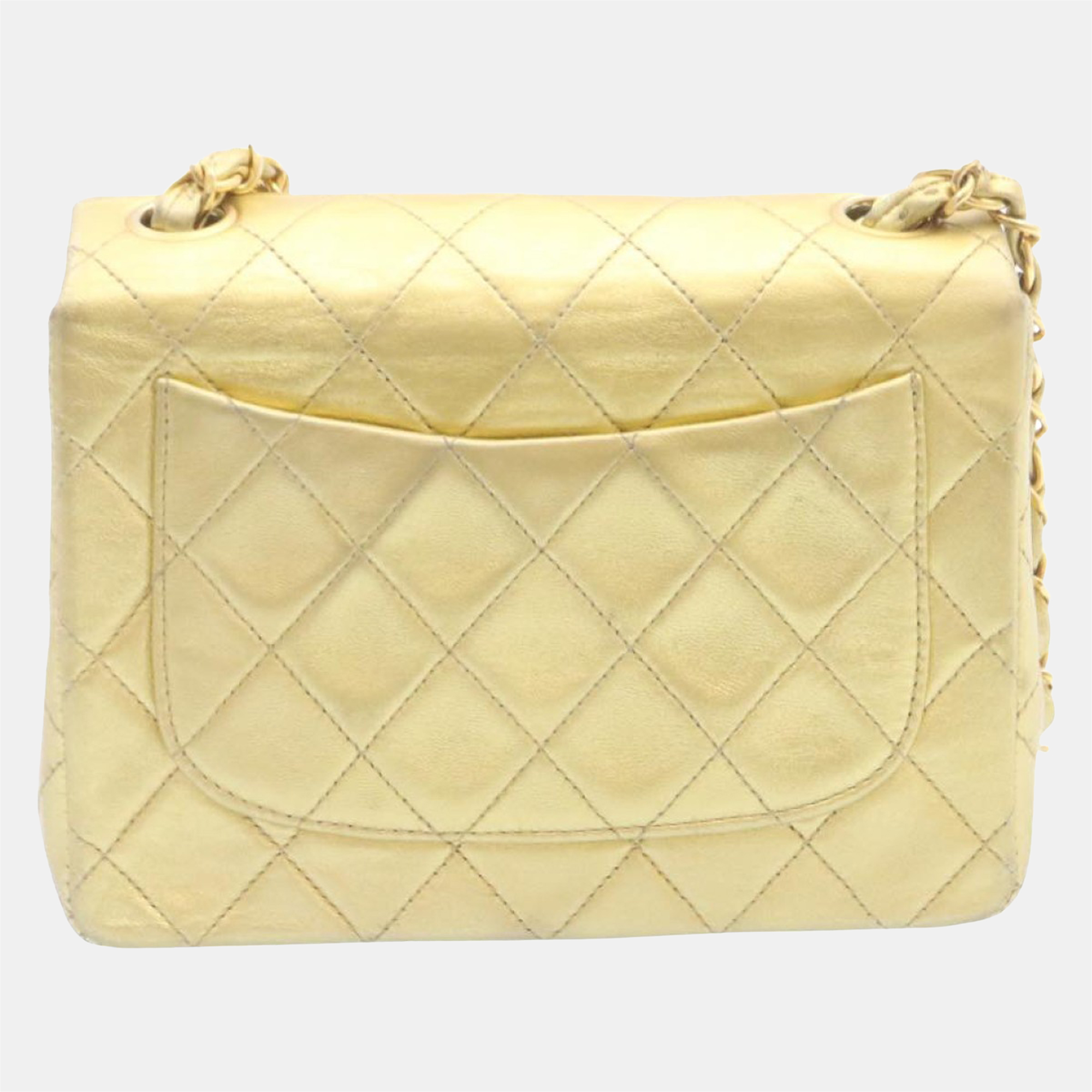 

Chanel Gold Leather Square Mini Flap Bag