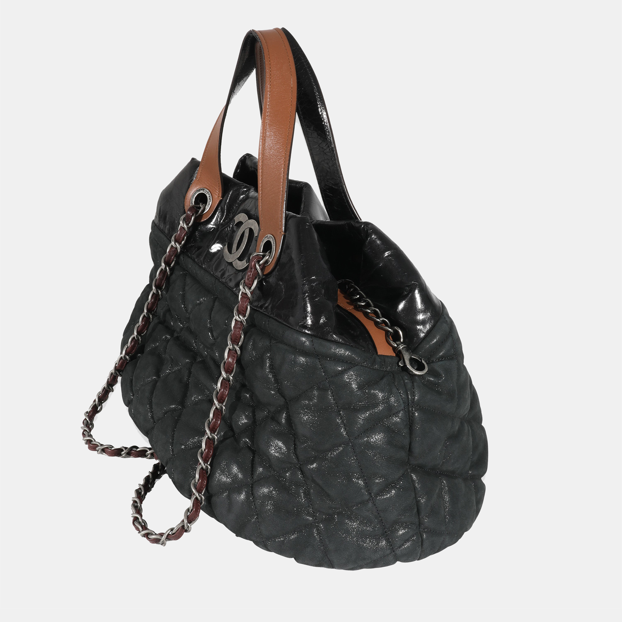 

Chanel Black Iridescent Calfskin Quilted Leather In The Mix Tote Bag