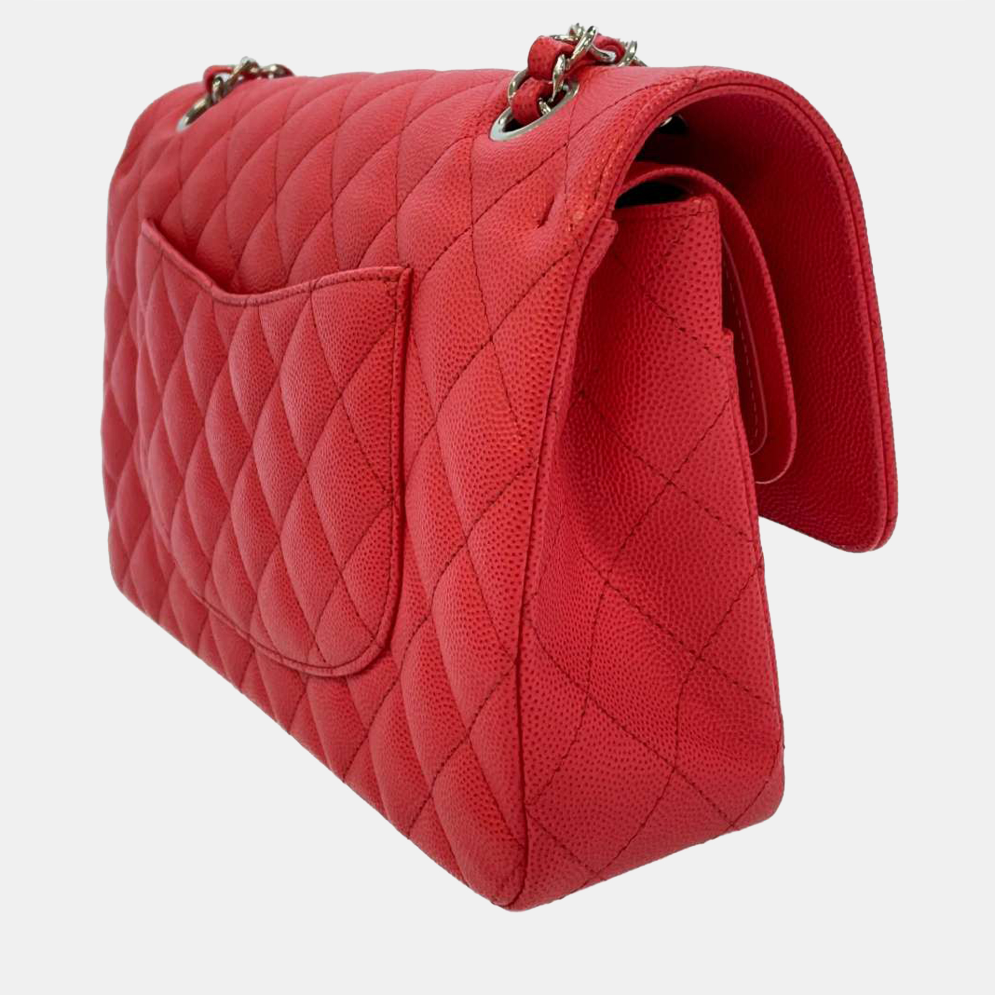 

Chanel Red Caviar Leather Classic Double Flap Shoulder Bag