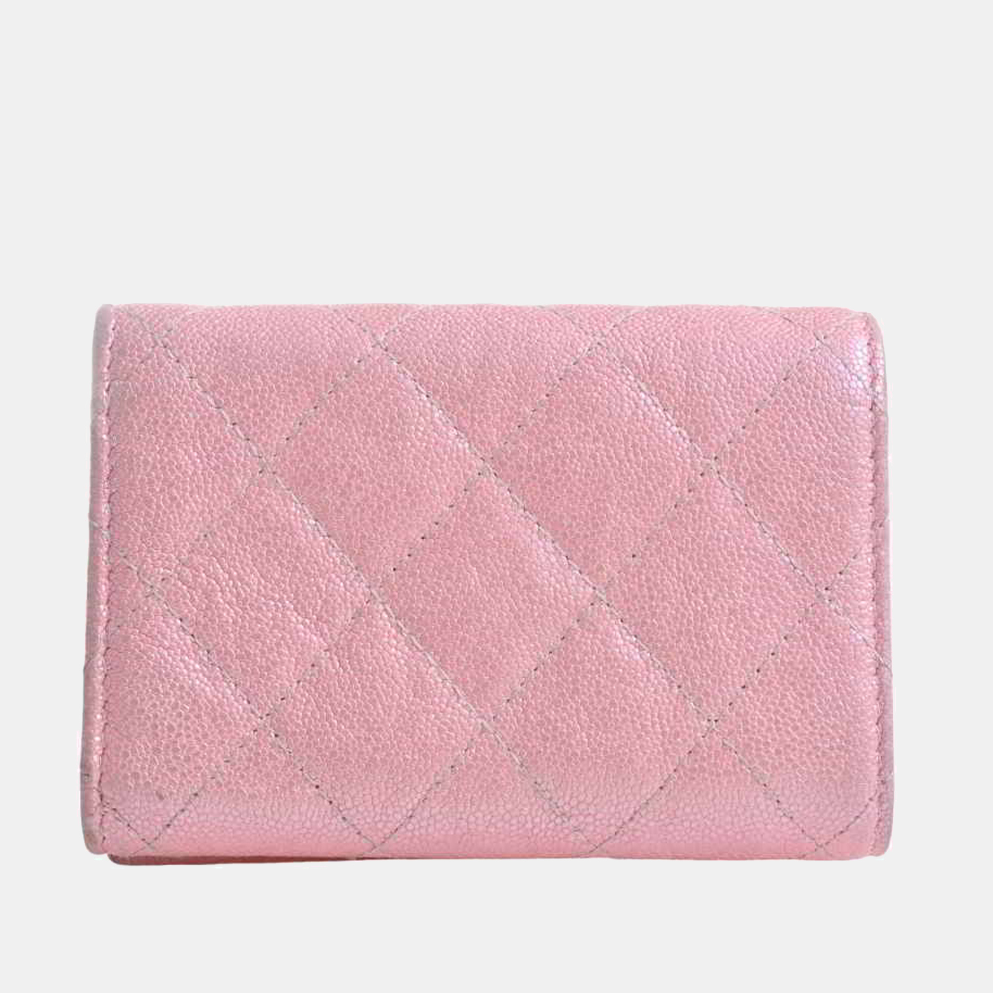 

Chanel Pink Caviar Leather Trifold Compac CC Wallet