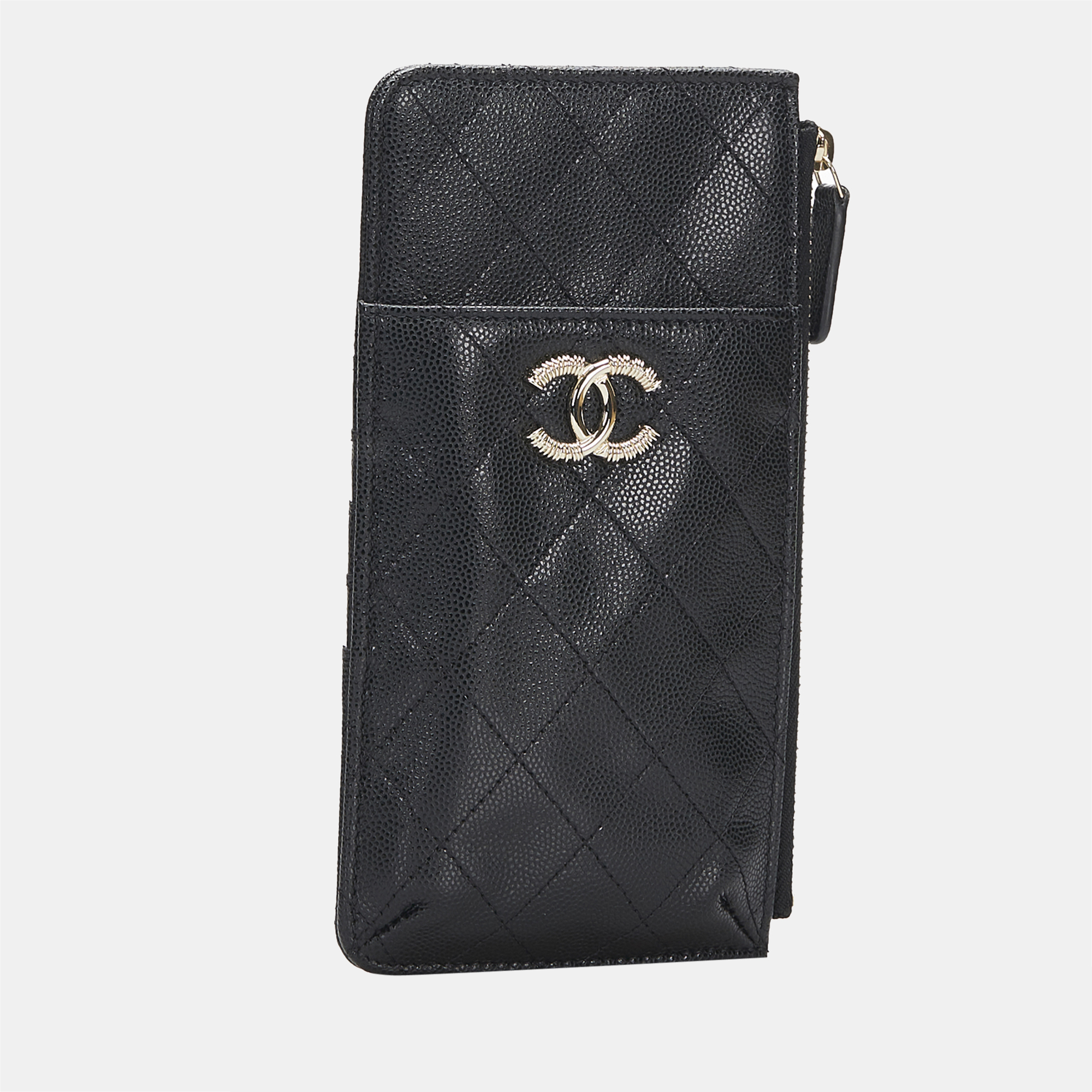 

Chanel Black CC Caviar Phone & Card Holder Wallet