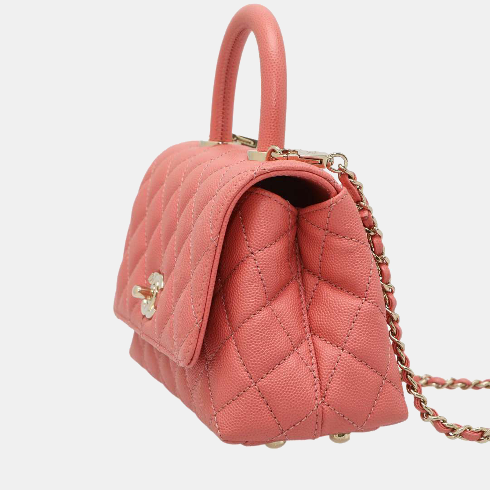 

Chanel Orange Leather  Coco Top Handle Bag