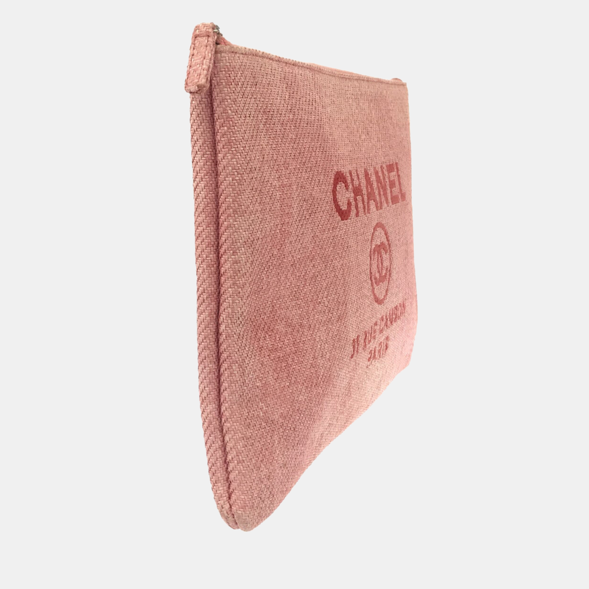 

Chanel Pink Canvas Deauville Small O-Case Pouch
