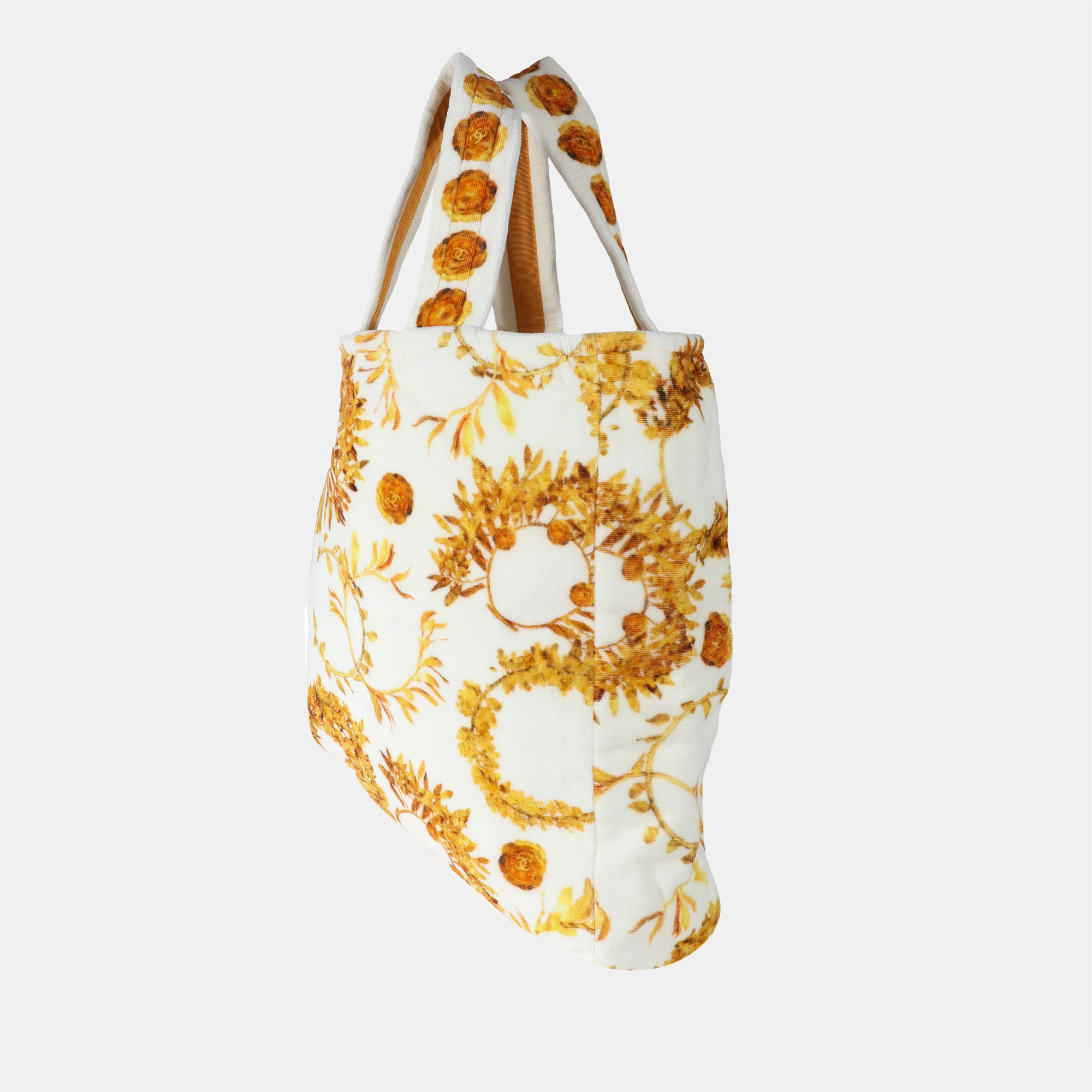 

Chanel White/Yellow Terry Cloth Paris-Greece Beach Tote Bag