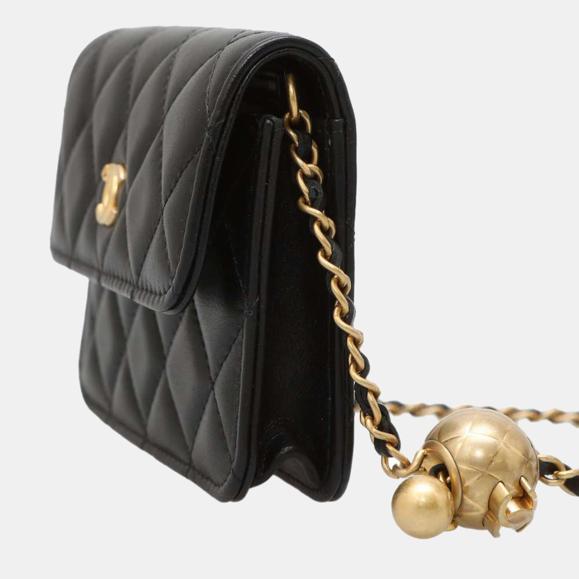 

Chanel Black Leather CC Wallet on Chain