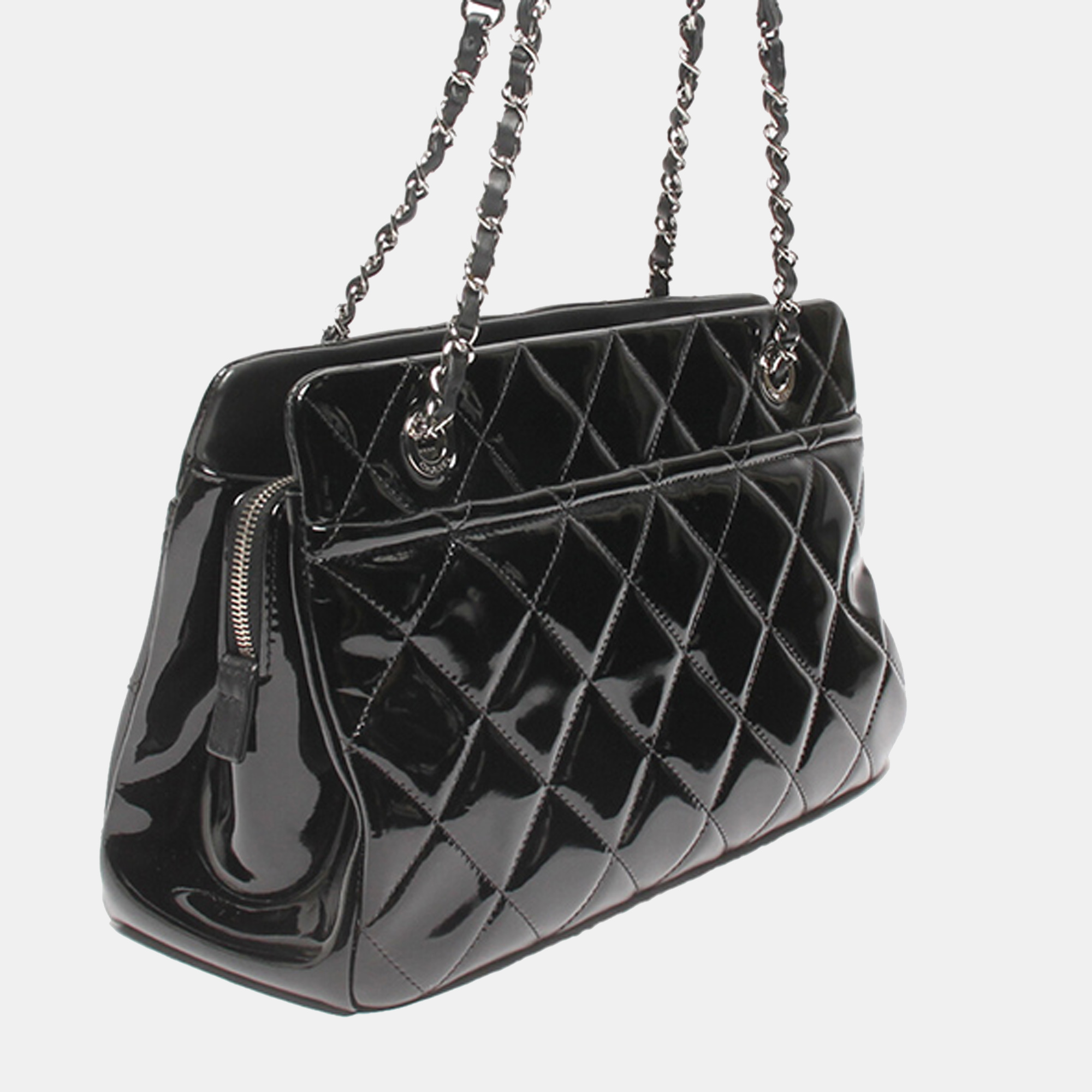 

Chanel Black Patent Leather CC Tote Bag