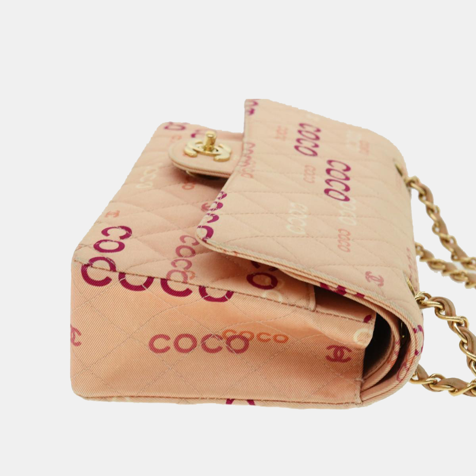 

Chanel Pink Canvas CC Flap Bag