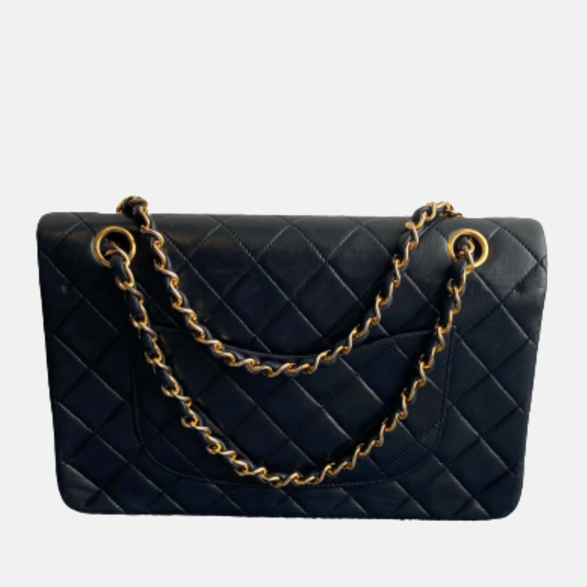 

Chanel Black Lambskin Leather Classic Double Flap Bag