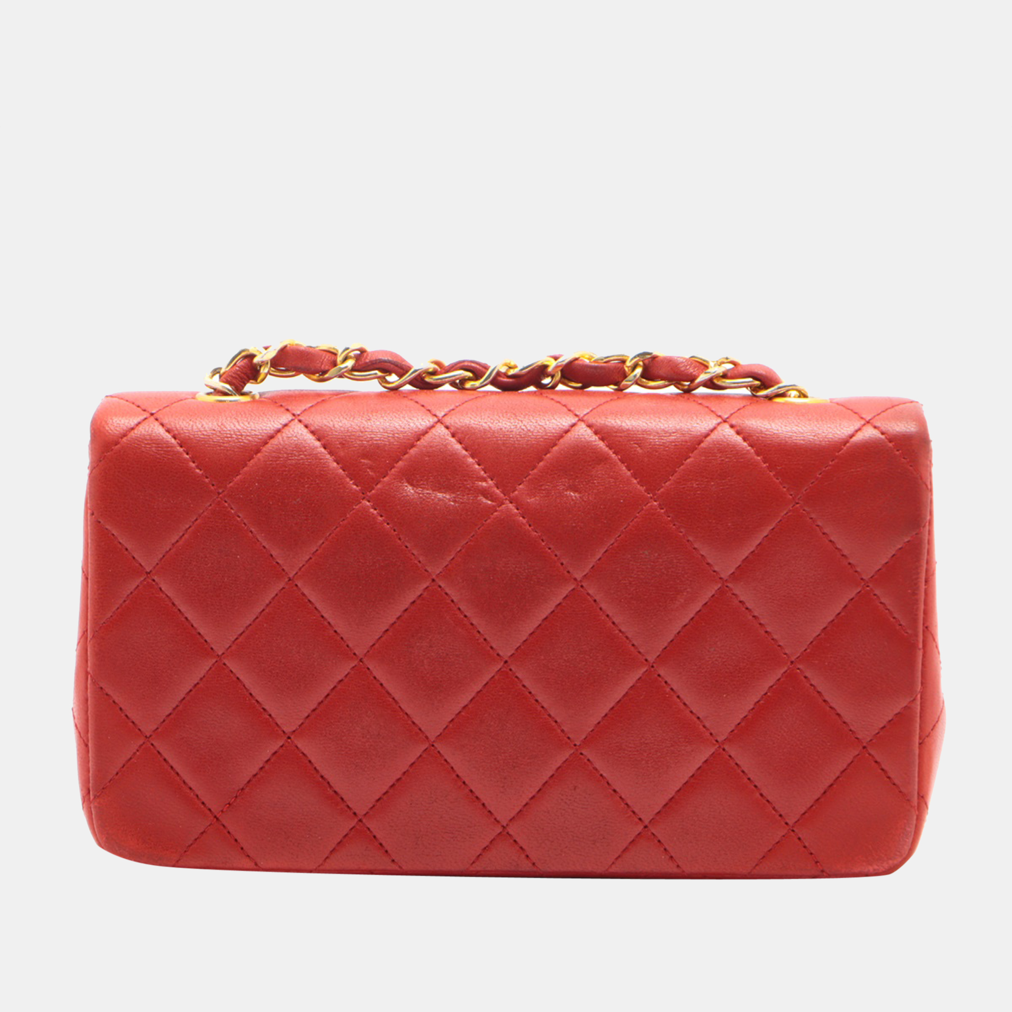 

Chanel Red Leather Vintage Flap Bag