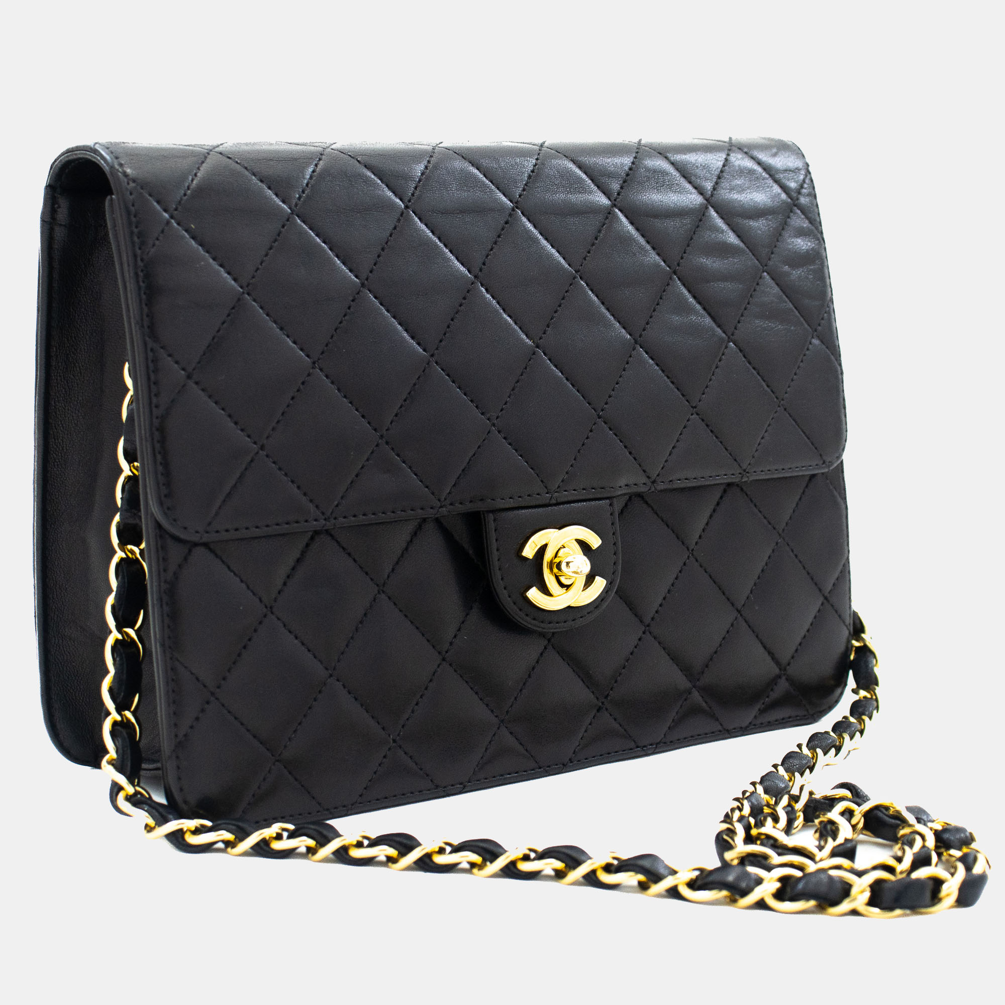 

Chanel Black Leather Vintage Flap Bag