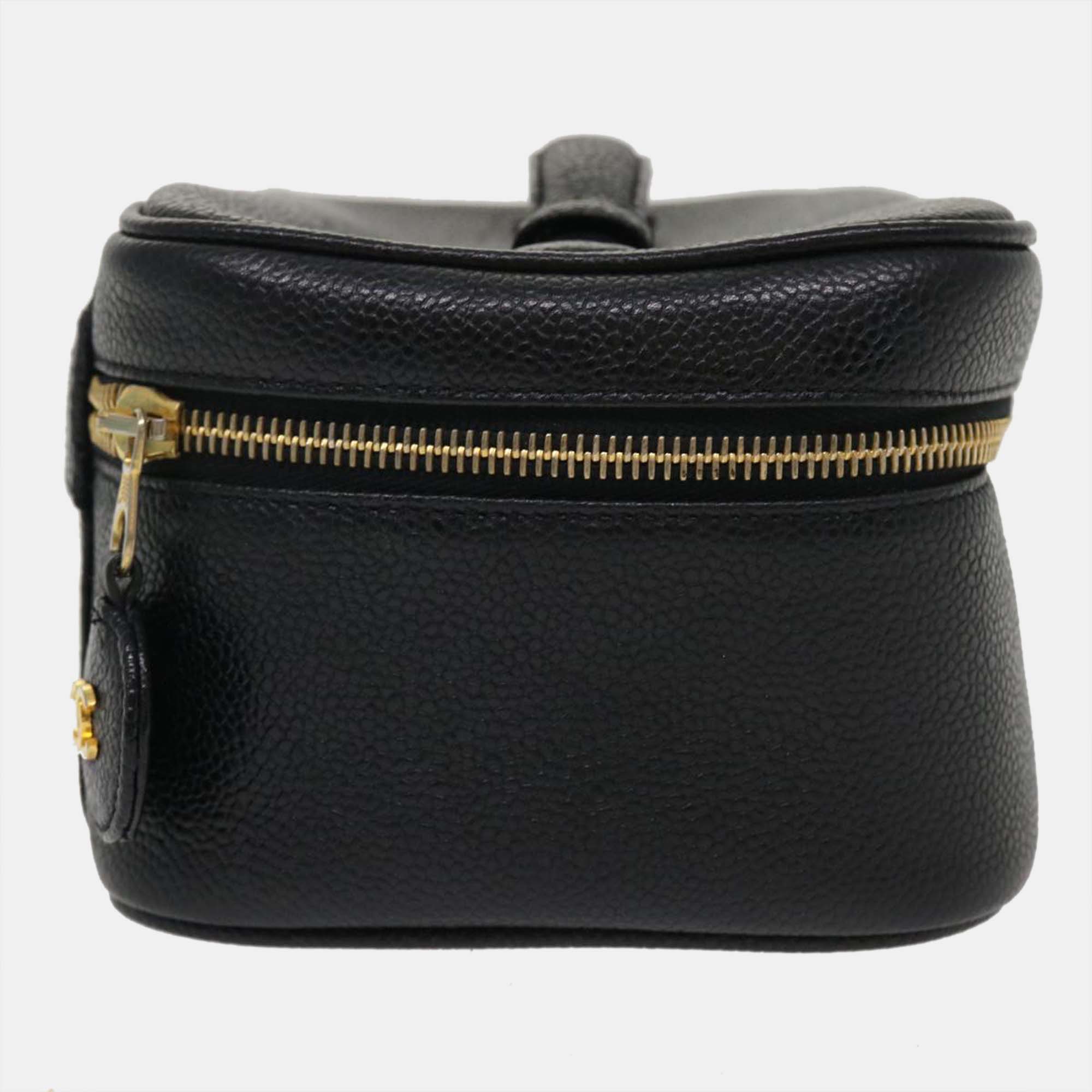 

Chanel Black Leather CC Vanity Case