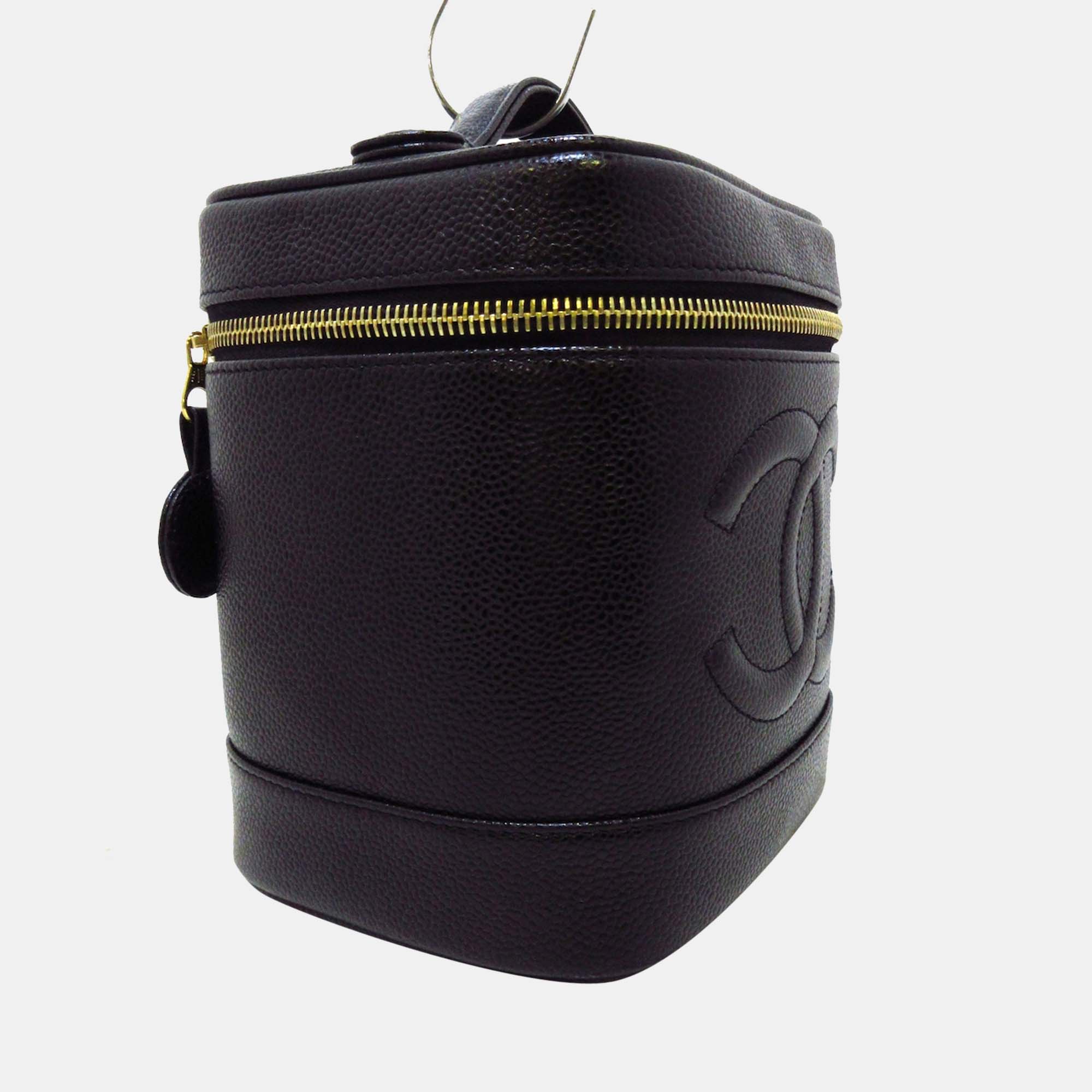 

Chanel Black Leather CC Vanity Case