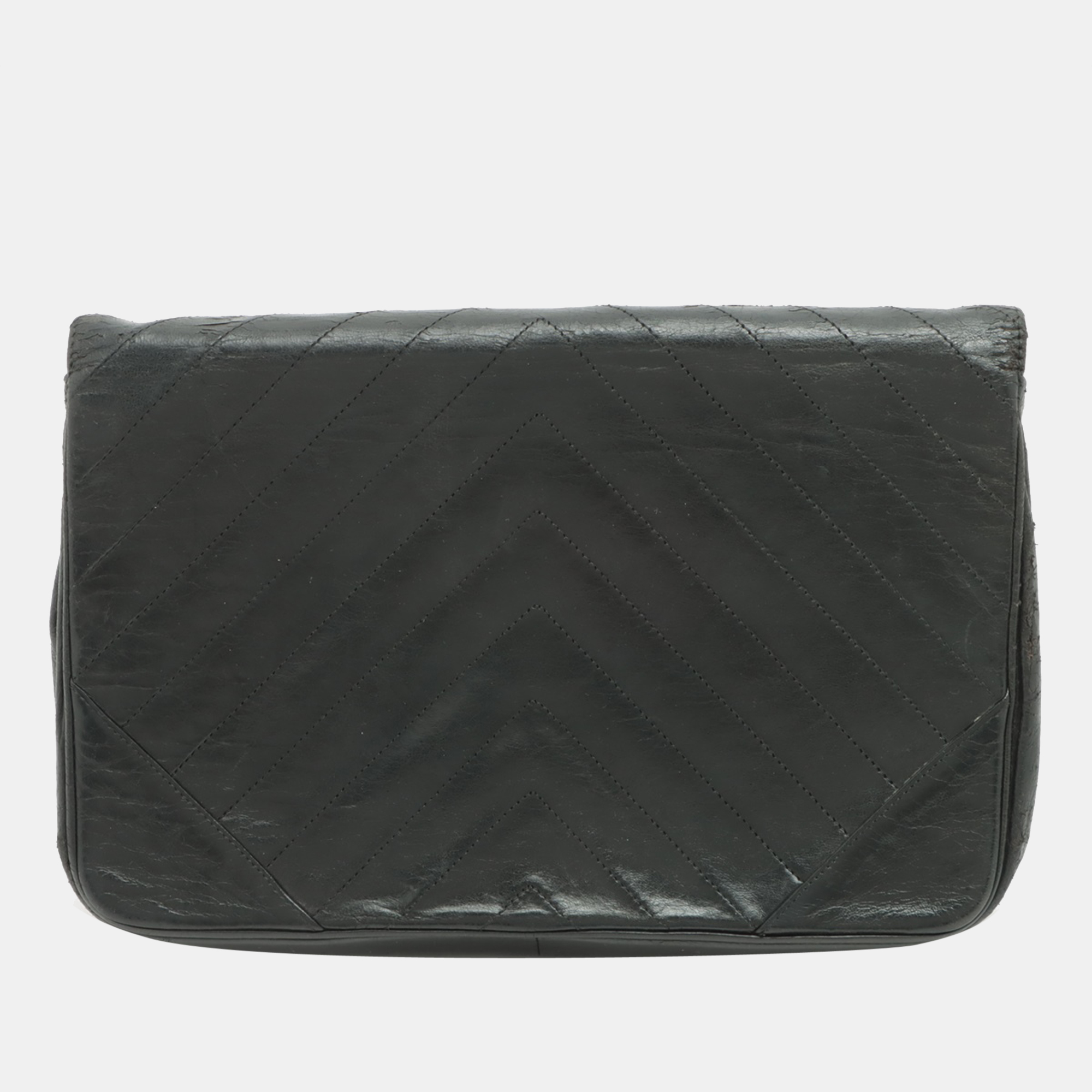 

Chanel Black Leather Vintage Flap Bag
