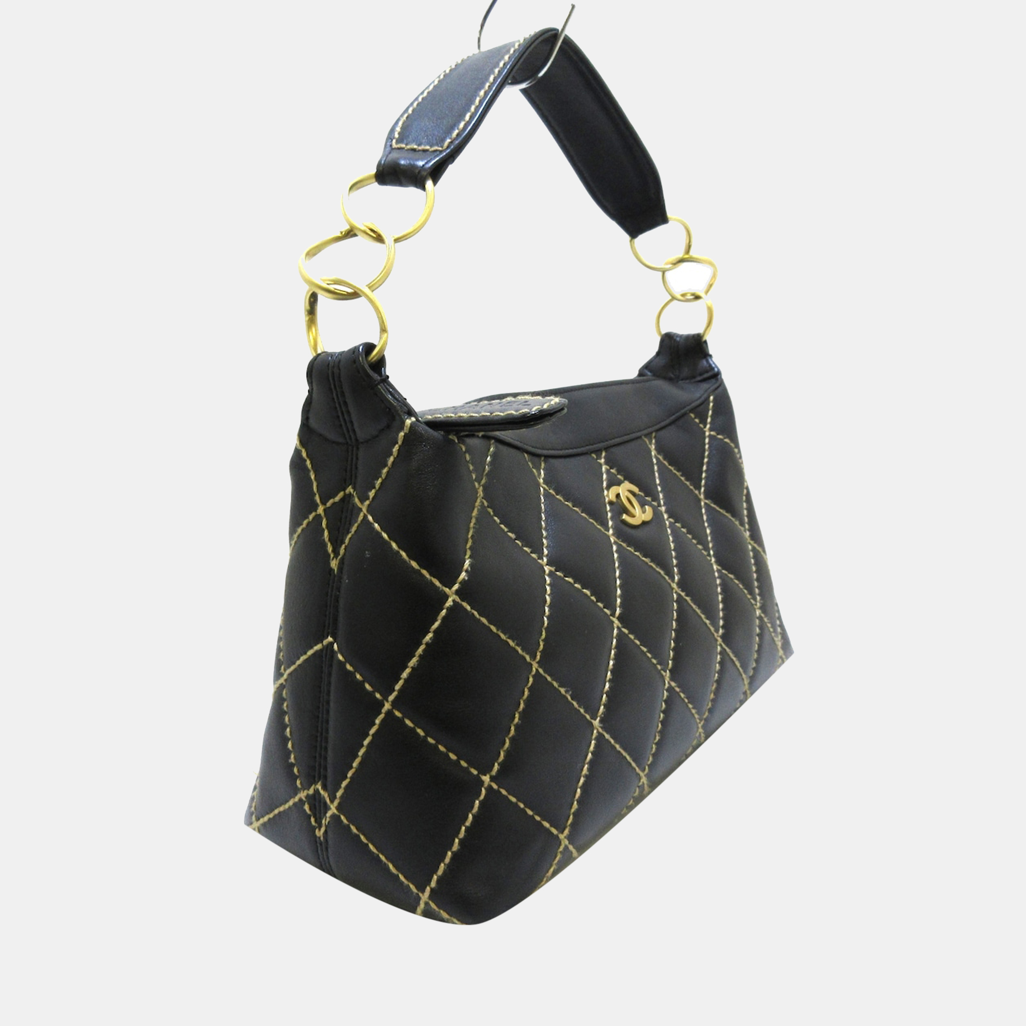 

Chanel Black Leather Wild stitch shoulder bag