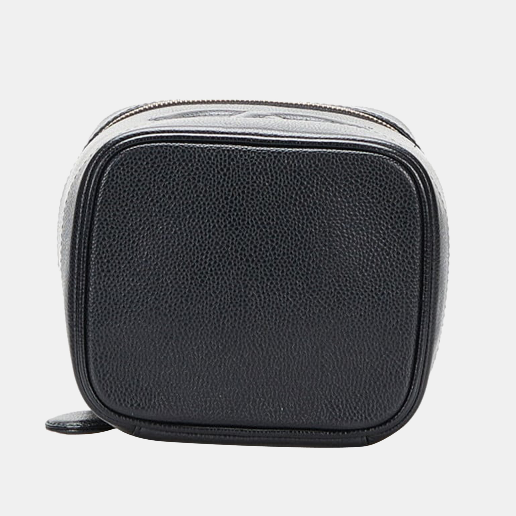 

Chanel Black Caviar Leather Vanity Case Clutch Bag