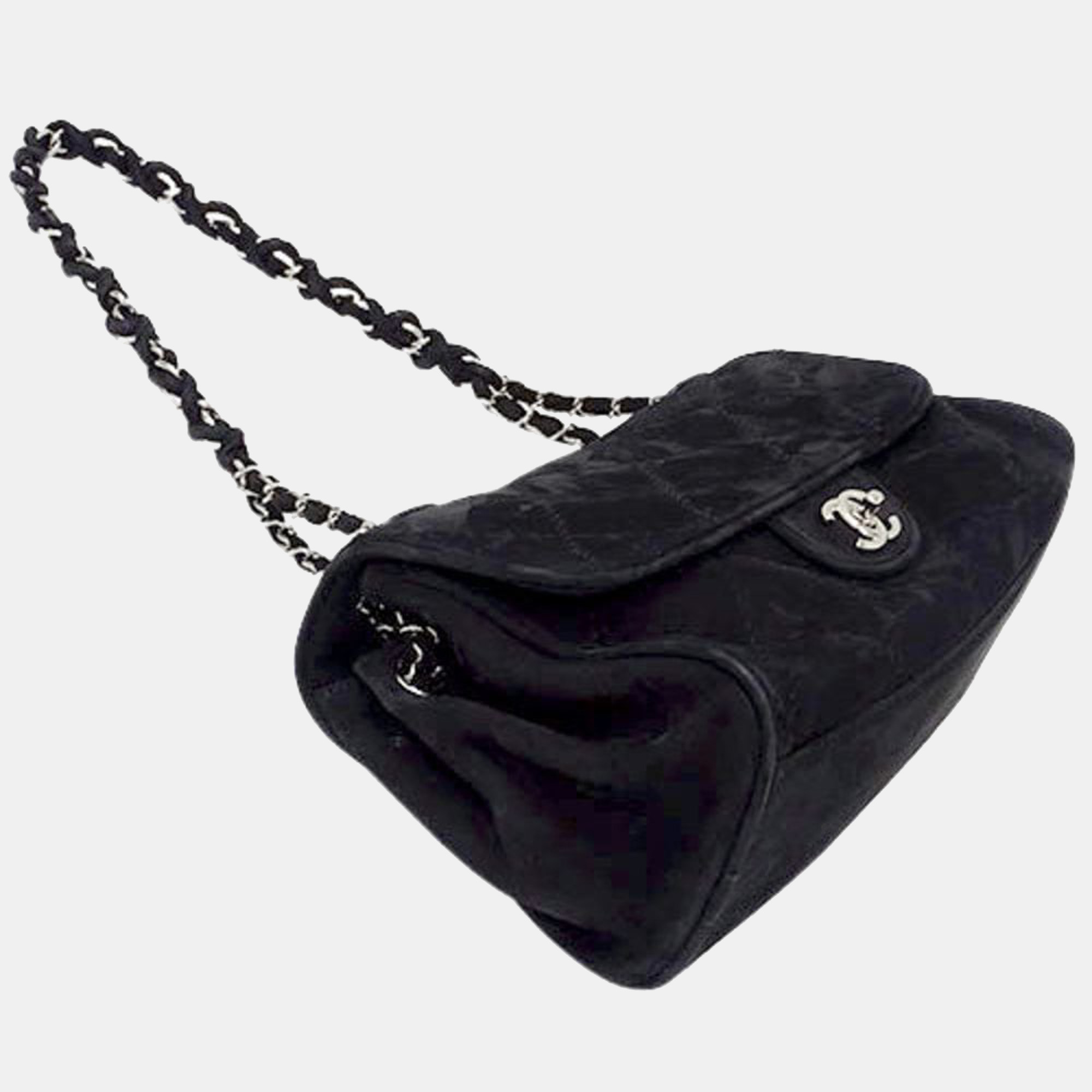 

Chanel Black Suede Ultimate Stitch Flap Shoulder Bag