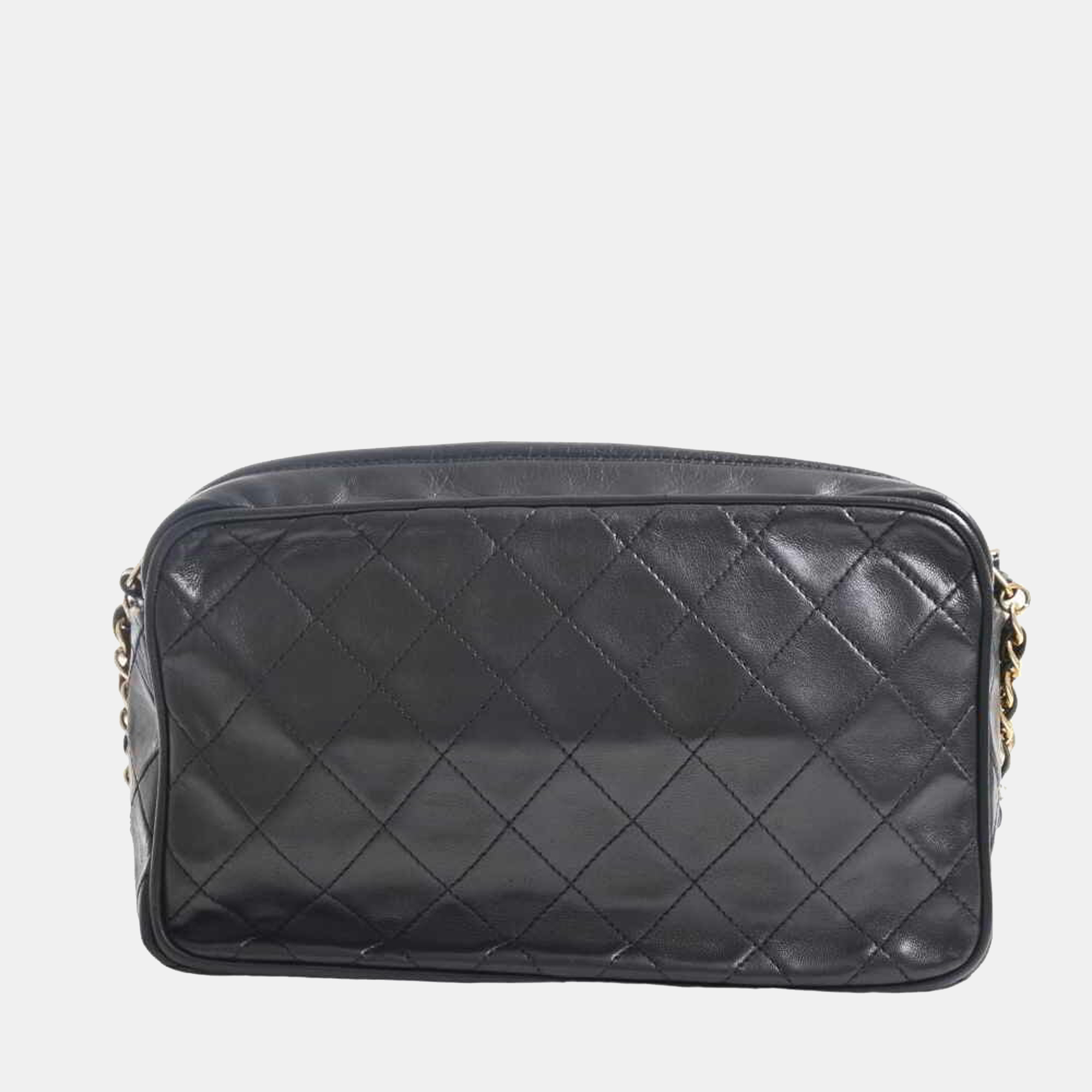 

Chanel Vintage Black Quilted Lambskin Medium Front Pocket Camera Bag