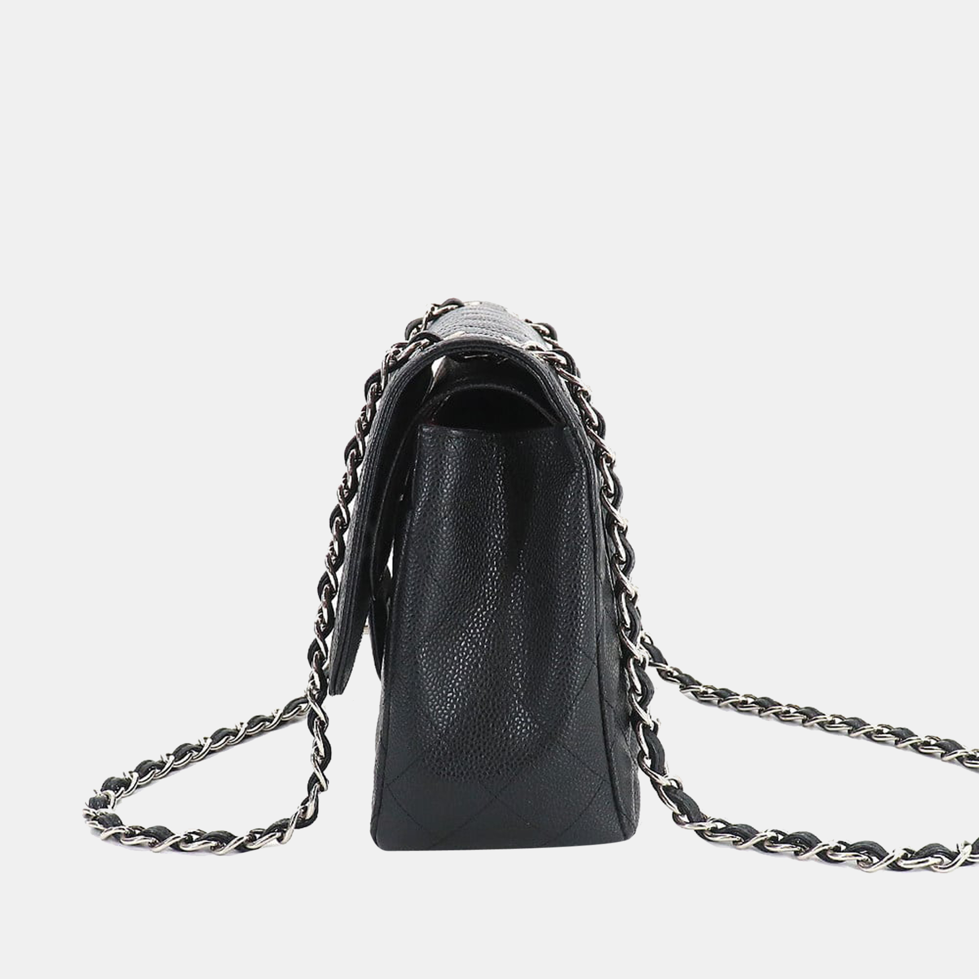 

Chanel Black Leather Classic Double Flap Jumbo Shoulder Bag