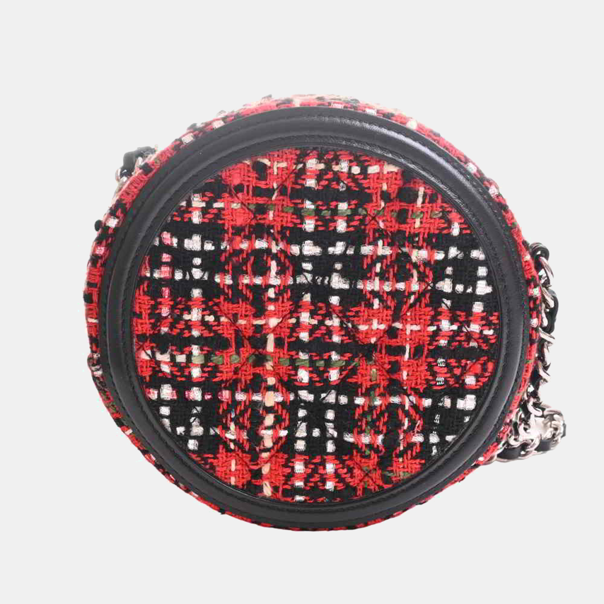 

Chanel Red/Black Tweed Filigree CC Shoulder Bag