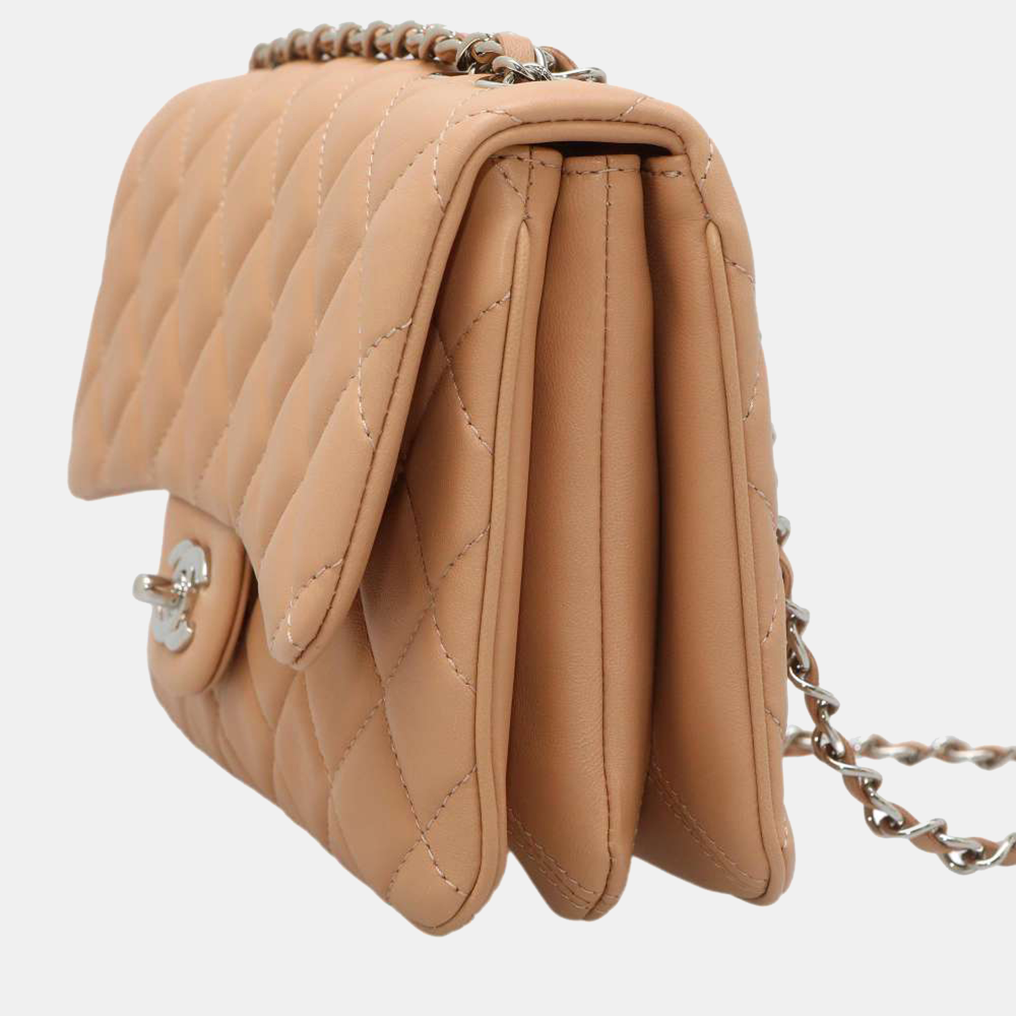 

Chanel Beige Leather Medium 3 Accordion Flap Bag
