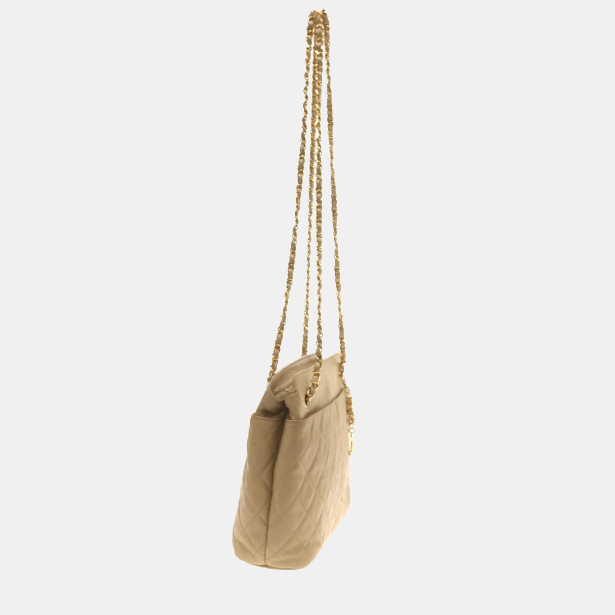 

Chanel Beige Quilted Leather CC Shoulder Bag