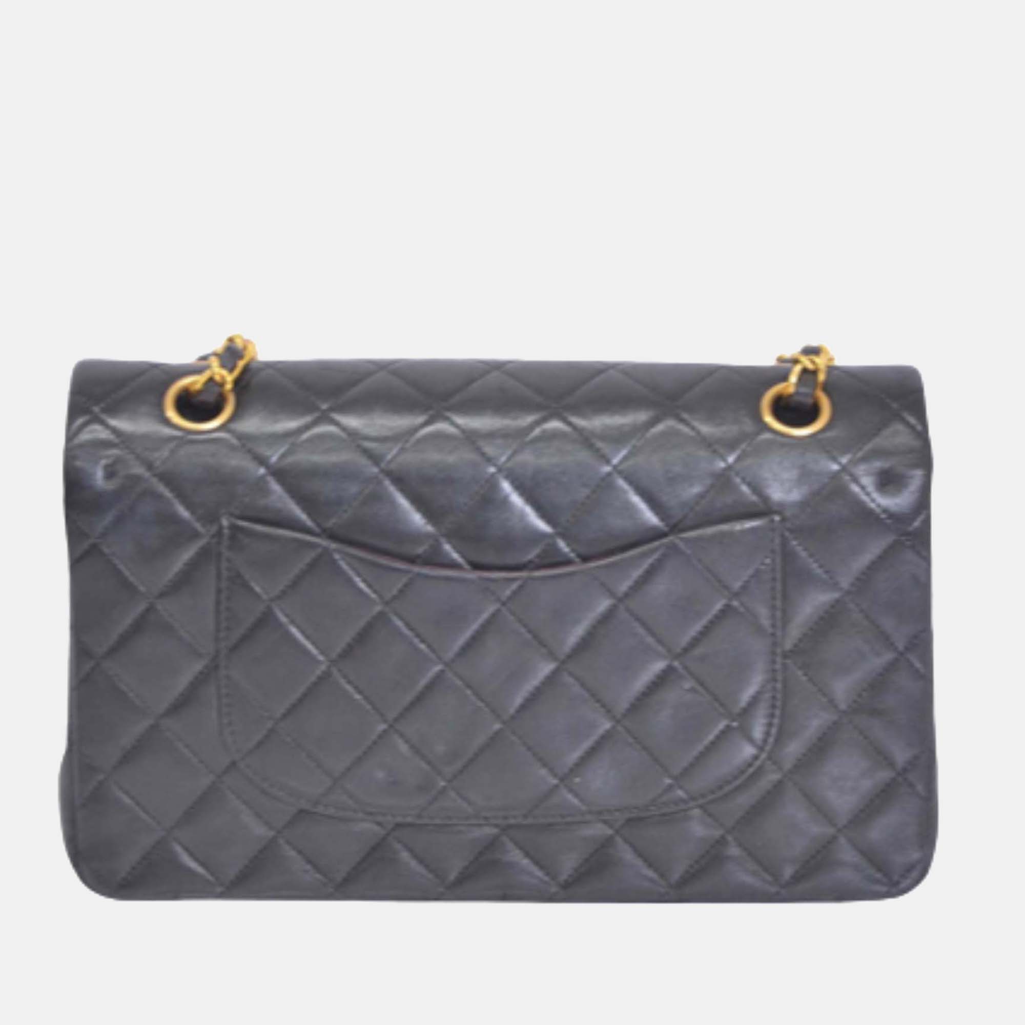 

Chanel Black Leather Medium Classic Double Flap Shoulder Bag