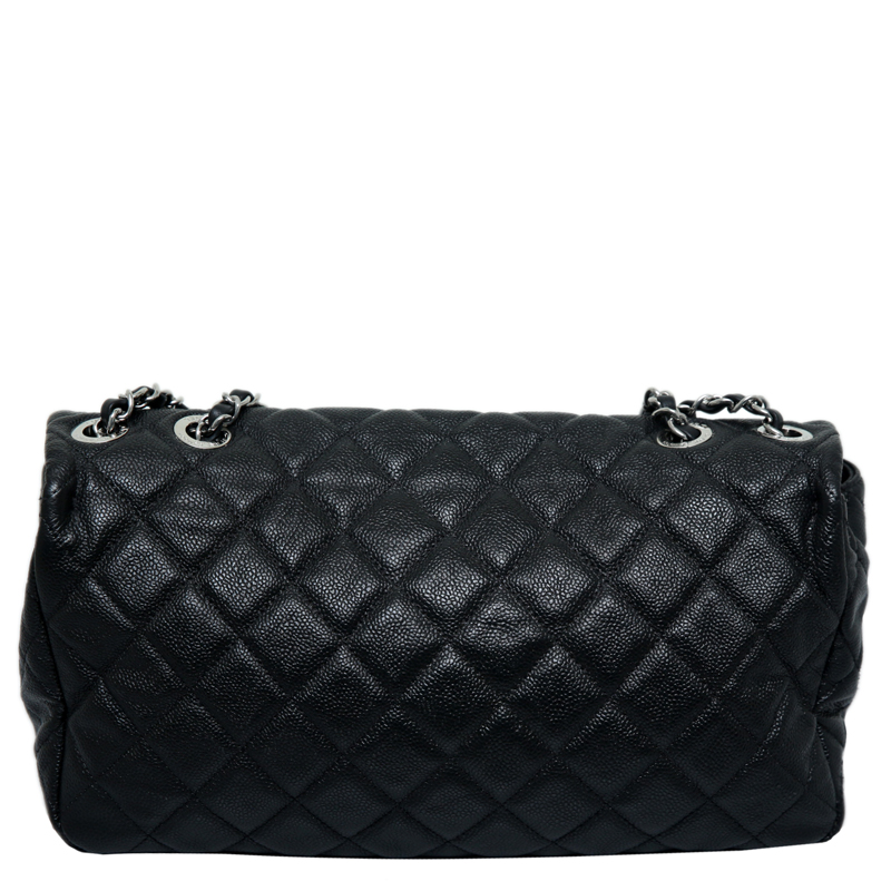 

Chanel Black Quilted Glazed Caviar Medium Classic Flap Bag