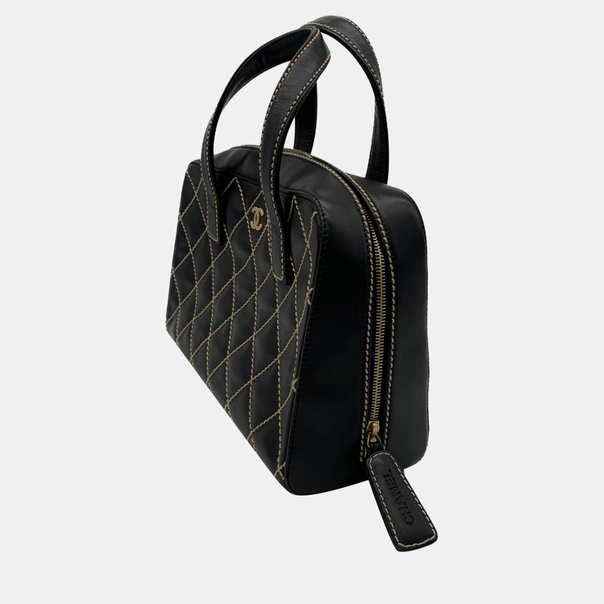 

Chanel Black Leather CC Wild Stitch Shoulder Bag
