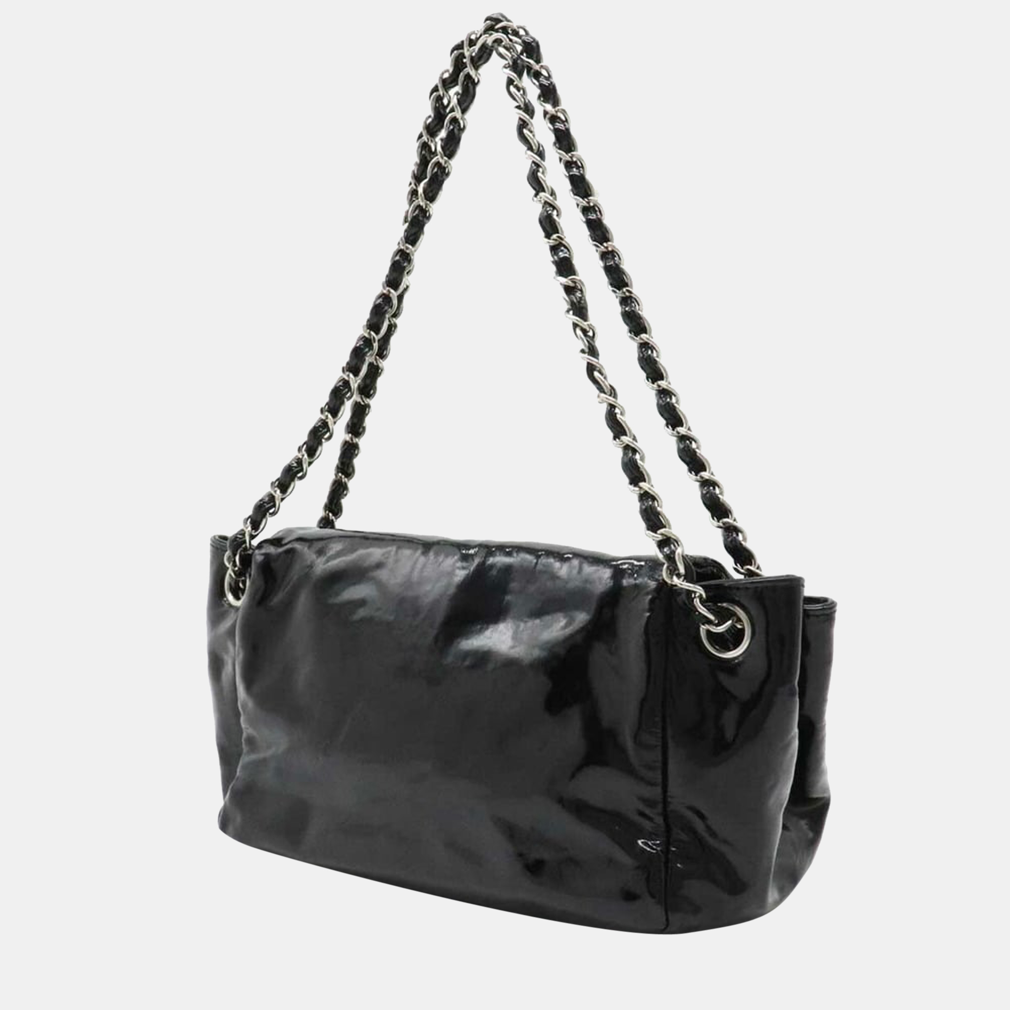

Chanel Vintage Black Leather Chain Flap Bag
