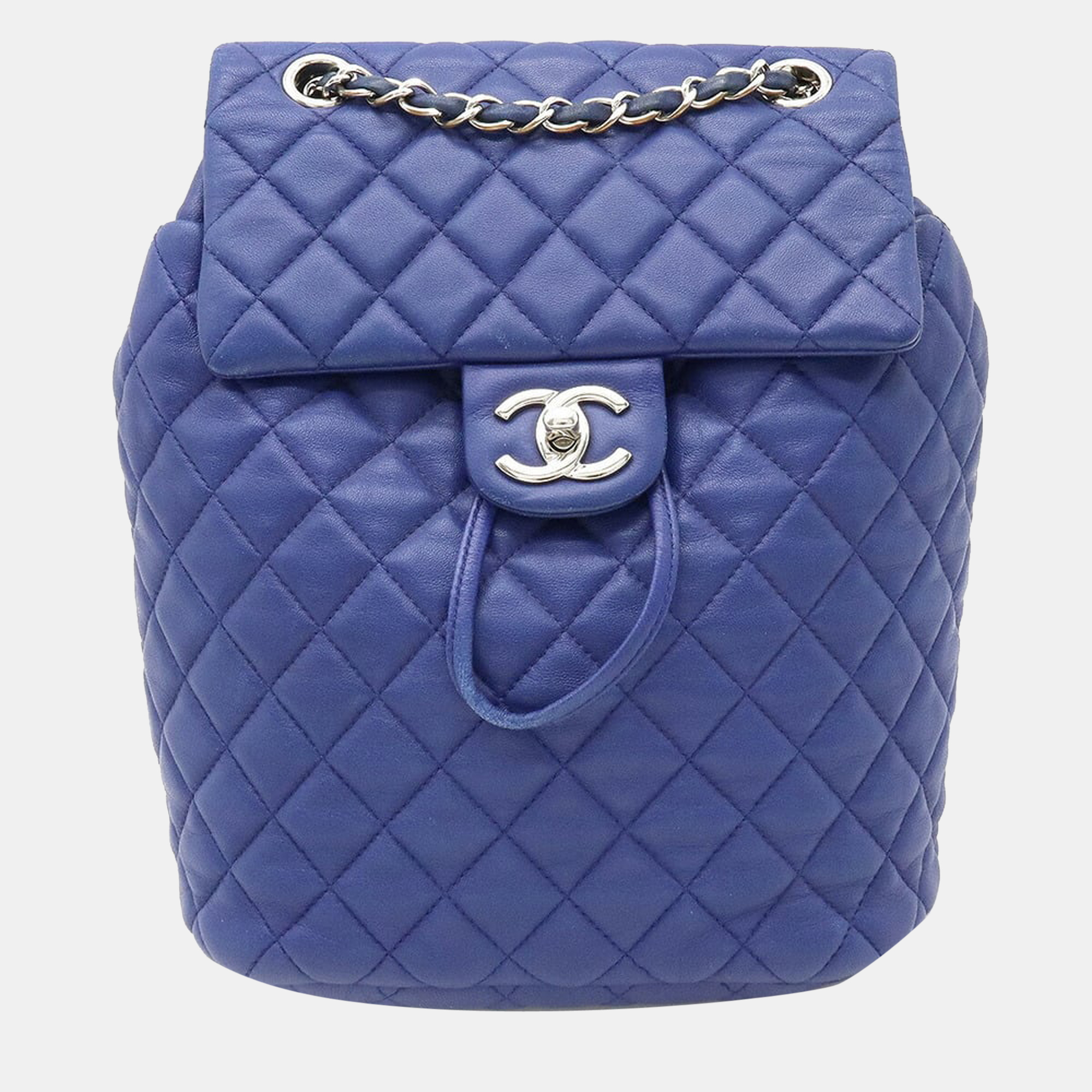 Pre-owned Chanel Blue Leather Urban Spirit Backpack