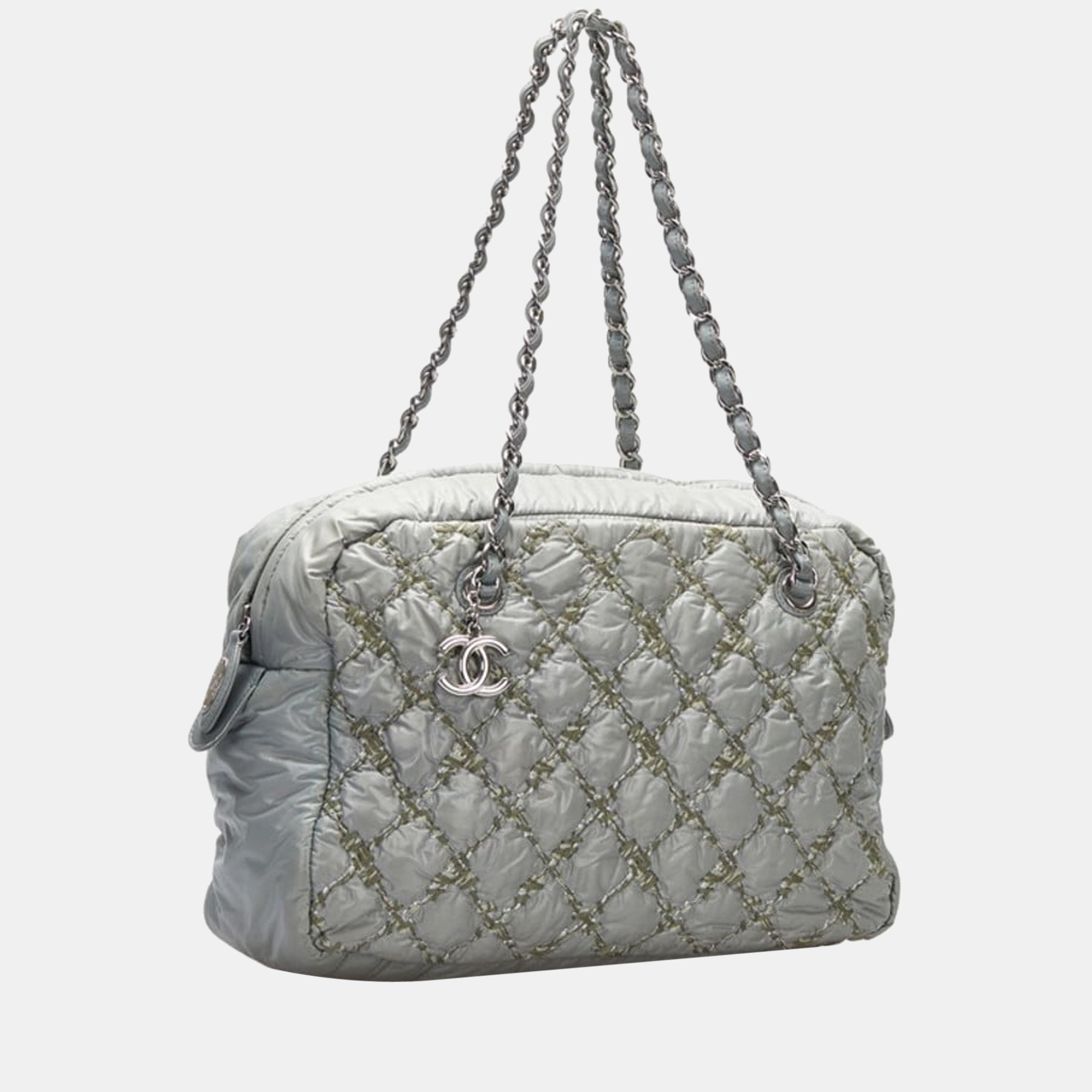 

Chanel Grey Tweed On Stitch Bowler Bag