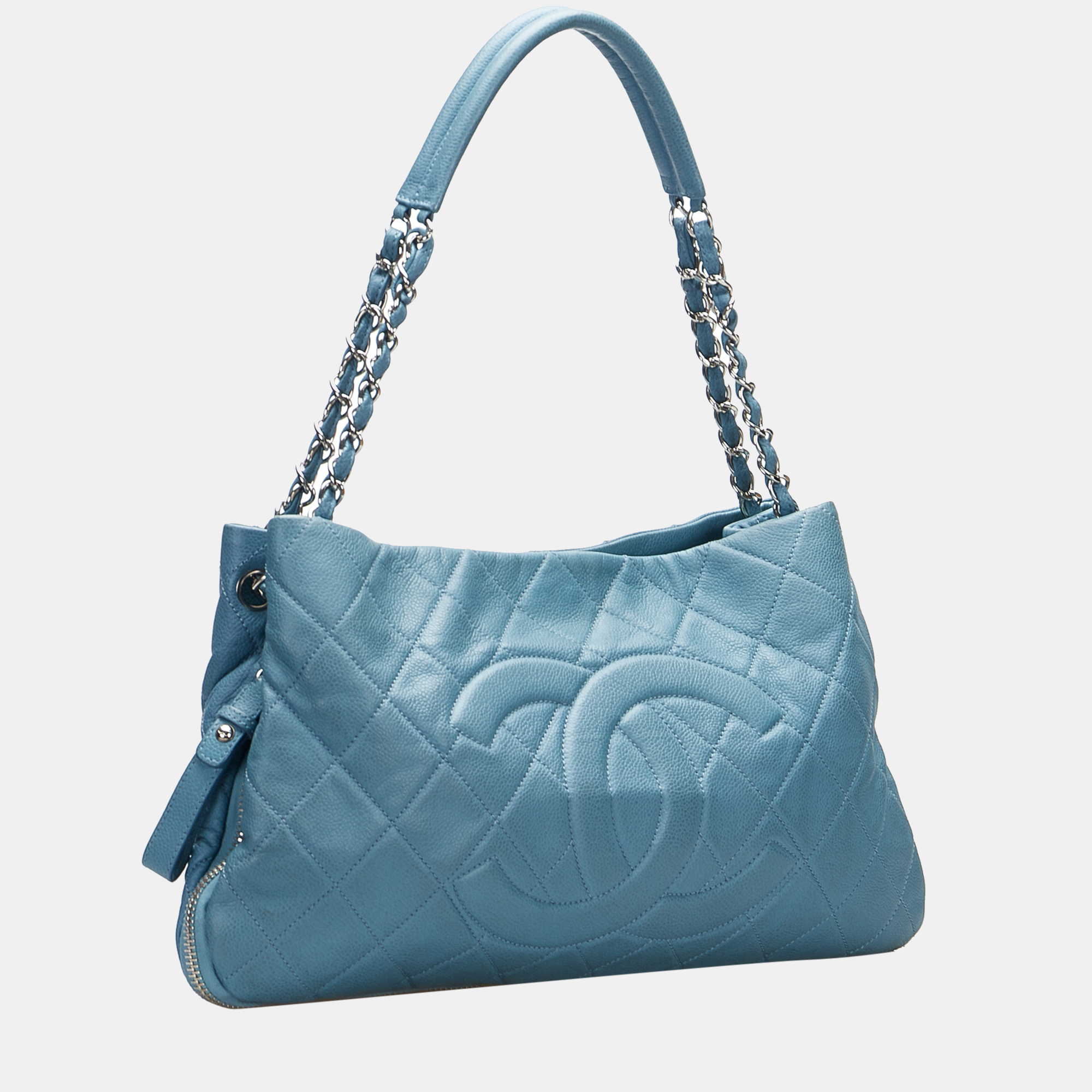 

Chanel Blue Timeless Caviar Expandable Tote