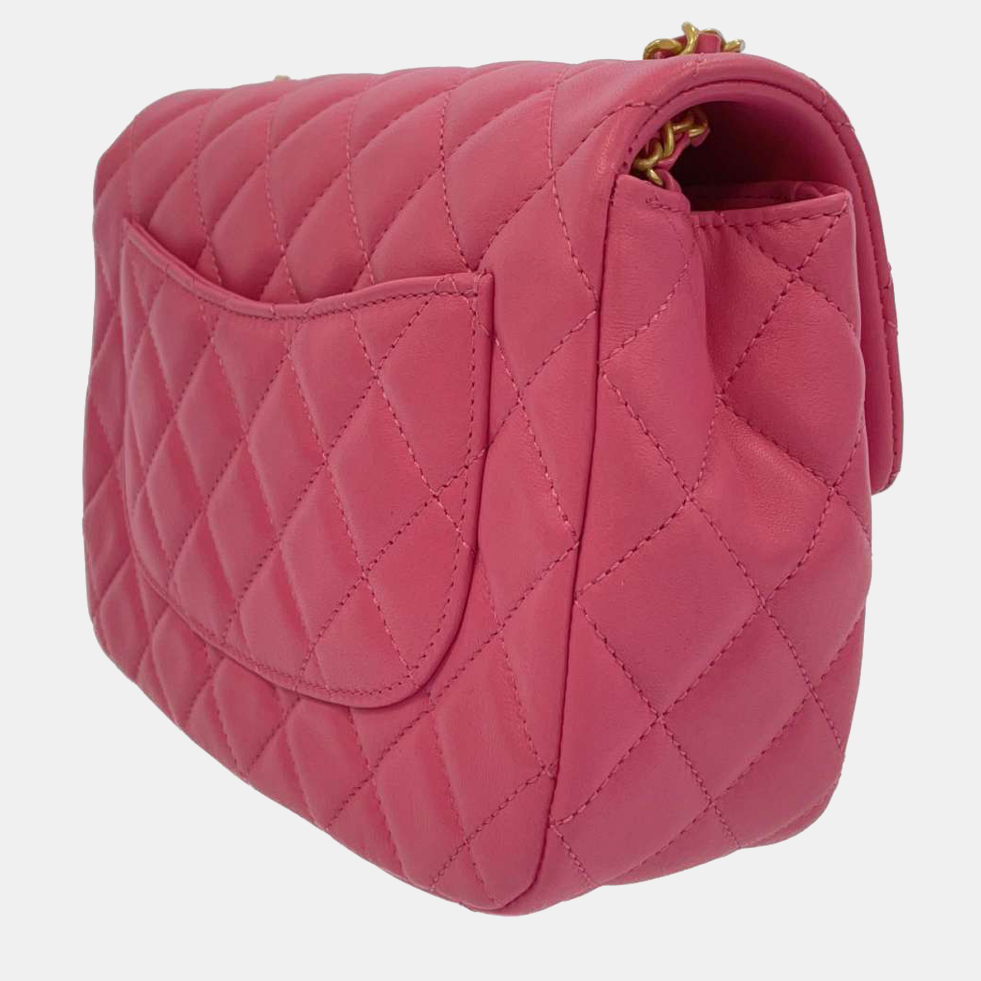 

Chanel Pink Lambskin Leather Mini Flap bag