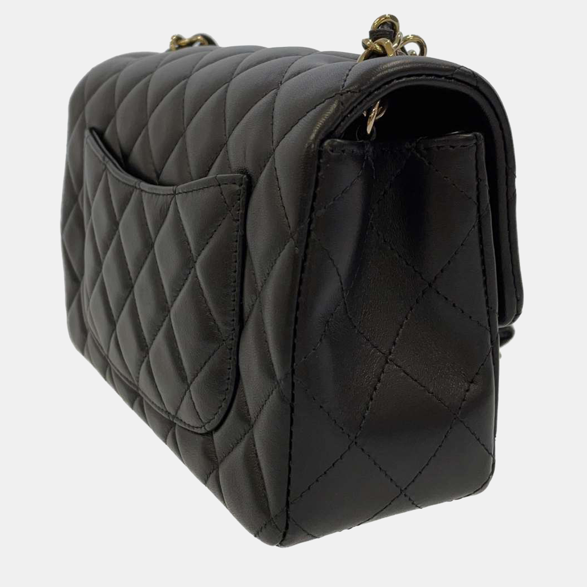 

Chanel Black Leather Mini Rectangular Flap Bag