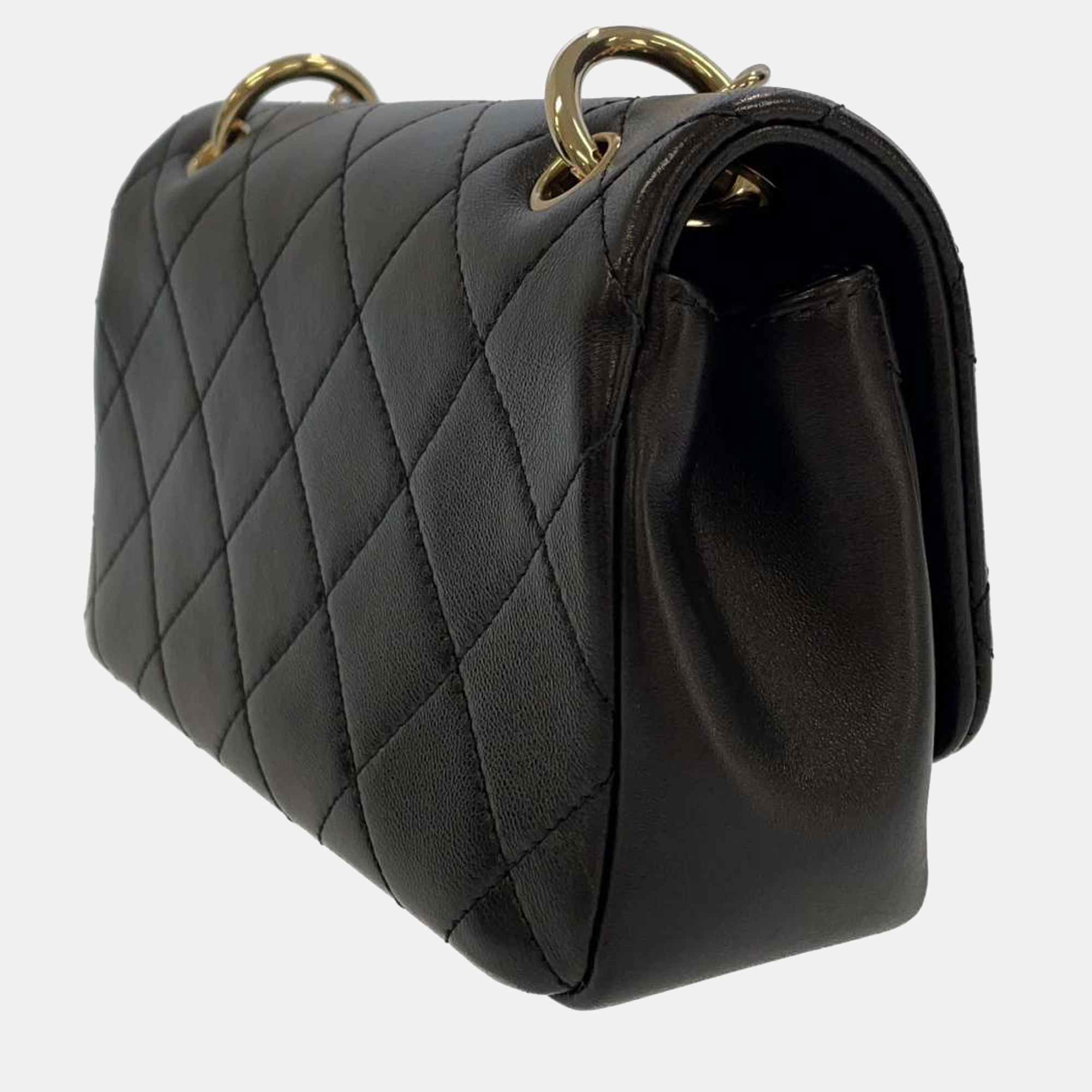 

Chanel Black Lambskin Leather Flap Bag