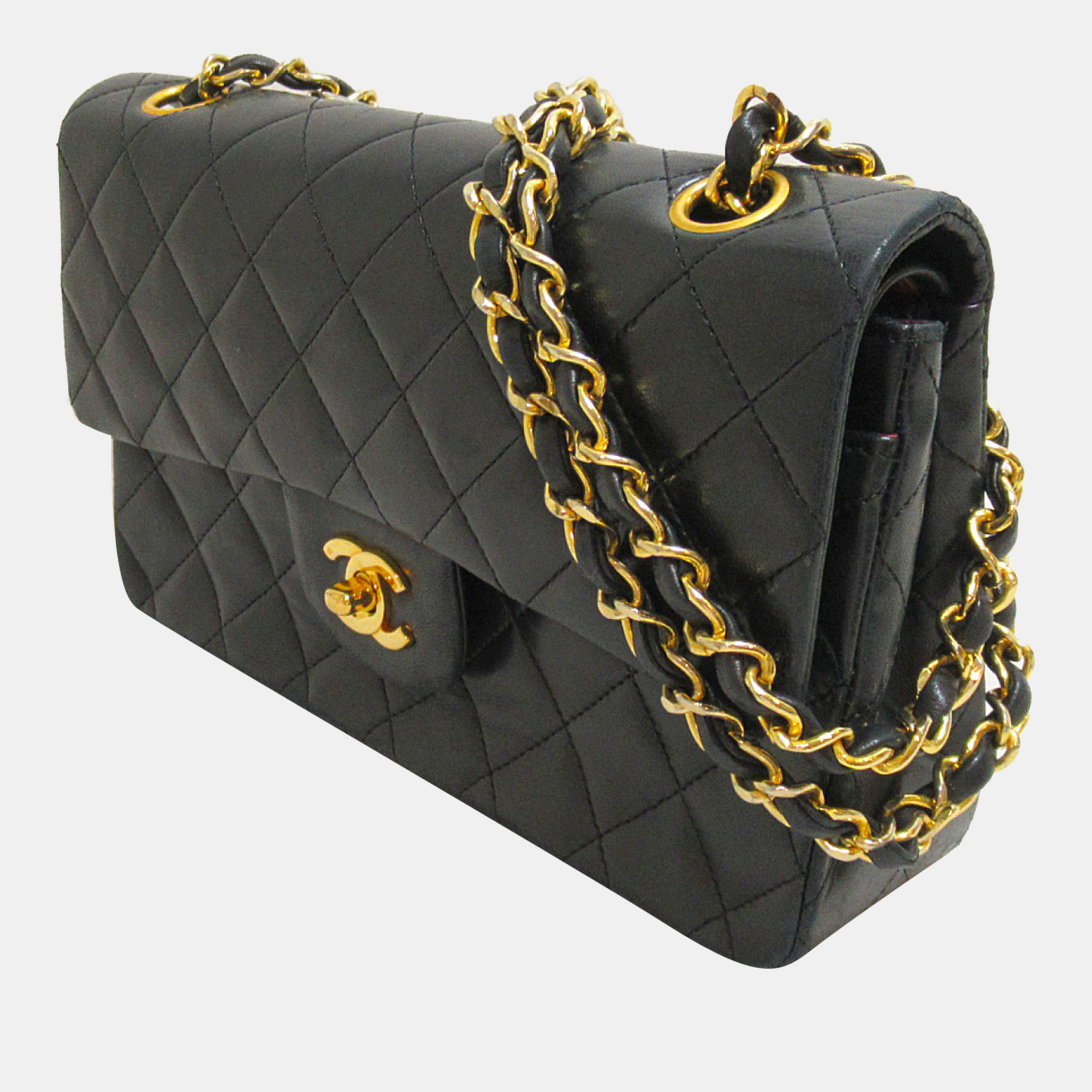 

Chanel Black Leather  Classic Double Flap Bag